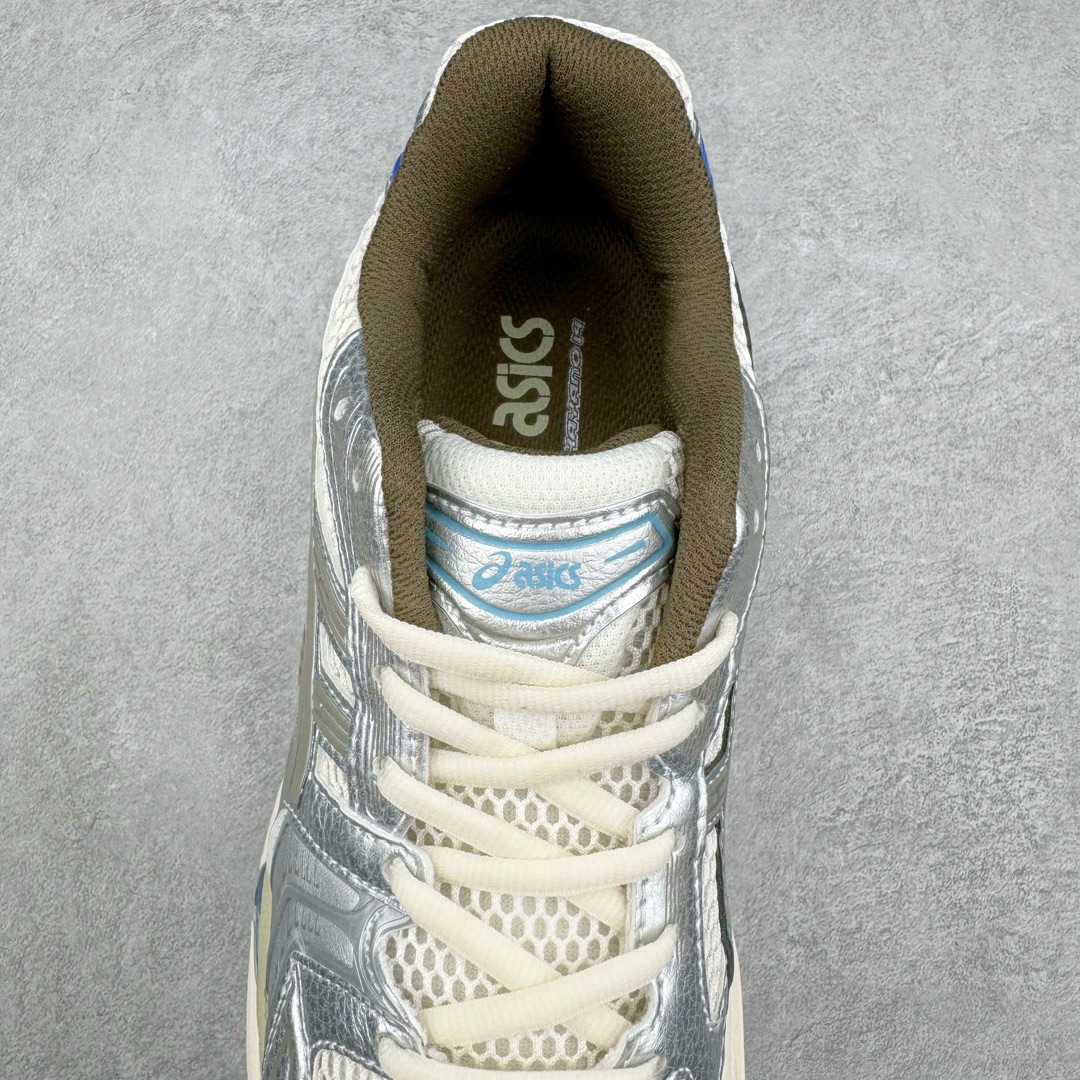 图片[5]-＃FA ASICS GEL-KAYANO 14 亚瑟士K14系列户外复古潮流百搭织物合成革缓震休闲跑步鞋 原装纸板楦头开发 独家私模五层组合大底 原厂定制缓震硅胶加持 原盒原配 官方四联吊牌 原装Ortholite轻量化鞋垫 设计师 Hidenori Yamashita 以「Flash」一词为灵感 创造出未来感金属色鞋面 改造升级内在性能 由内而外全面革新 为 GEL-KAYANO 家族传承及经典跑鞋文化的延续 创下里程碑式作品 K14跑鞋重新诠释了复古的跑步形状 并以其 2000 年代后期的美学理念重新铺装 银色与蓝色的鞋面极为高档 网面铺陈与鞋面、鞋头多处细节位增添了透气性 鞋后跟部中底上以及多密度耐磨鞋底增加了 GEL 缓震胶 提供高抗冲击性、缓冲性、可保护脚部免受地面冲击的影响 穿着舒适性十足 尺码：35.5 36 37 37.5 38 39 39.5 40.5 41.5 42 42.5 43.5 44 45-选品中心