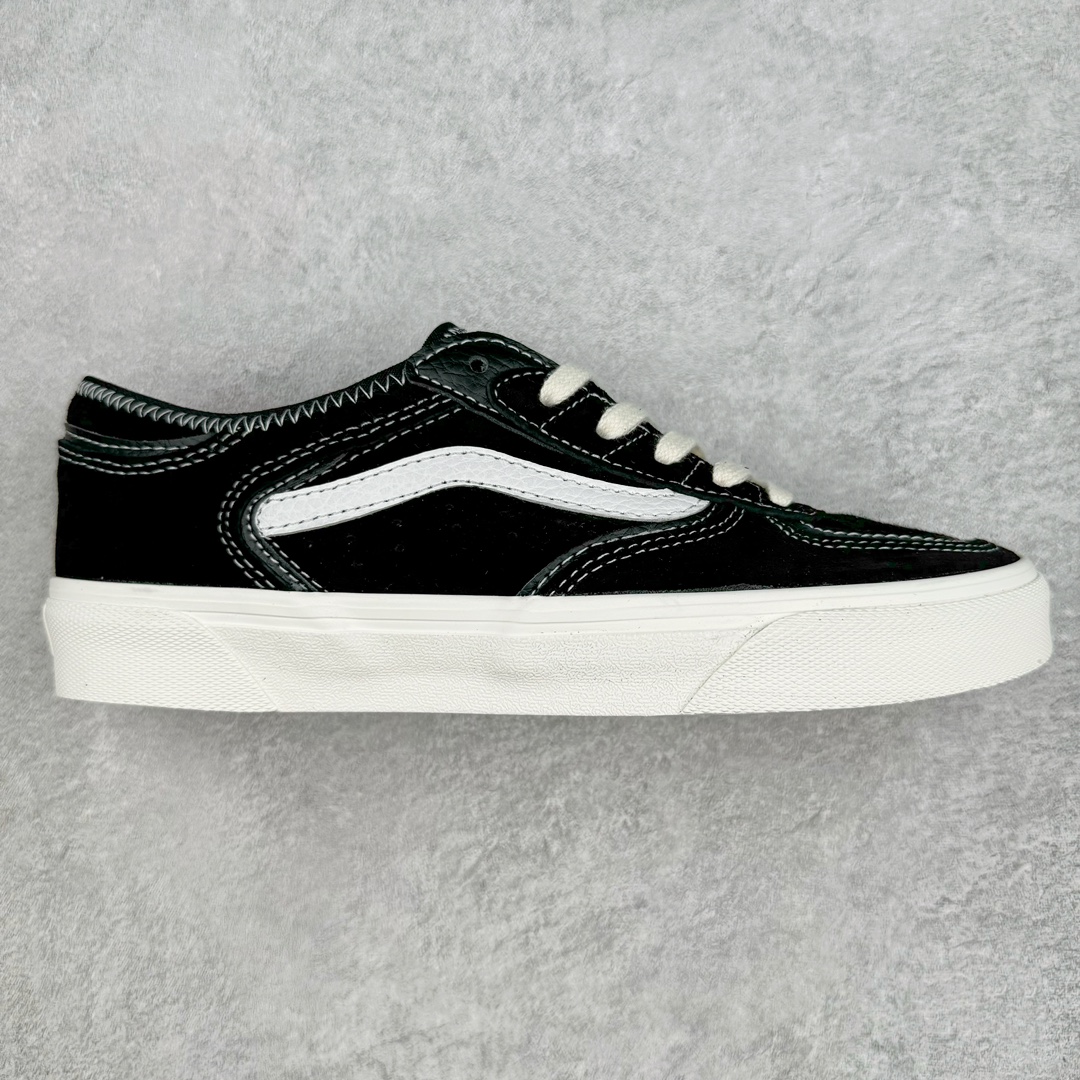 Vans Rowley Classics 黑色 范斯官方 经典复古休闲滑板鞋 复古鞋型搭配全麂皮鞋身做工扎实 鞋两侧标志性Vans条纹Sidestripe 后跟压印数字“66/99”分表代表Vans品牌成立于1966和Rowley Pro诞生于1999 细节满满 货号：VN0009QJBPT 尺码：35 36 36.5 37 38 38.5 39 40 40.5 41 42 42.5 43 44-选品中心