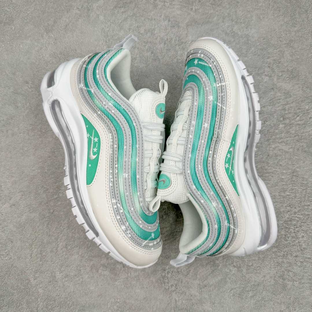 图片[3]-NK Air Max 97 OG 星辰北斗星 绿白渐变 921826-101 原装批次子弹 拆解原鞋开发 打造全市场最强版本子弹 这里只对比原鞋原厂TPU反光材料 市场首家原模原气垫 拒绝套用公底原档案Swoosh电绣 卡色匹配原版 尺码：36 36.5 37.5 38 38.5 39 40 40.5 41 42 42.5 43 44 44.5 45-选品中心