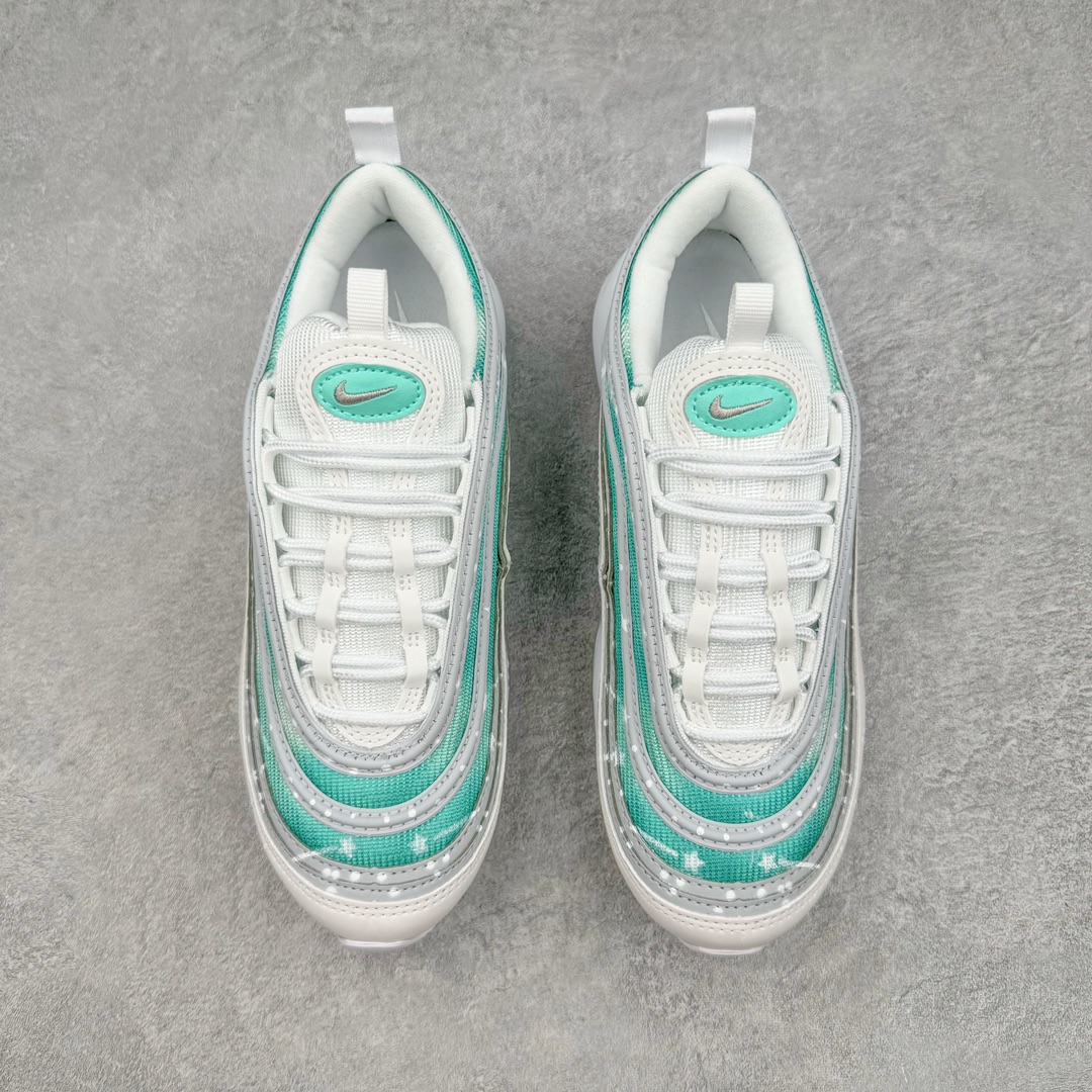 图片[2]-NK Air Max 97 OG 星辰北斗星 绿白渐变 921826-101 原装批次子弹 拆解原鞋开发 打造全市场最强版本子弹 这里只对比原鞋原厂TPU反光材料 市场首家原模原气垫 拒绝套用公底原档案Swoosh电绣 卡色匹配原版 尺码：36 36.5 37.5 38 38.5 39 40 40.5 41 42 42.5 43 44 44.5 45-选品中心
