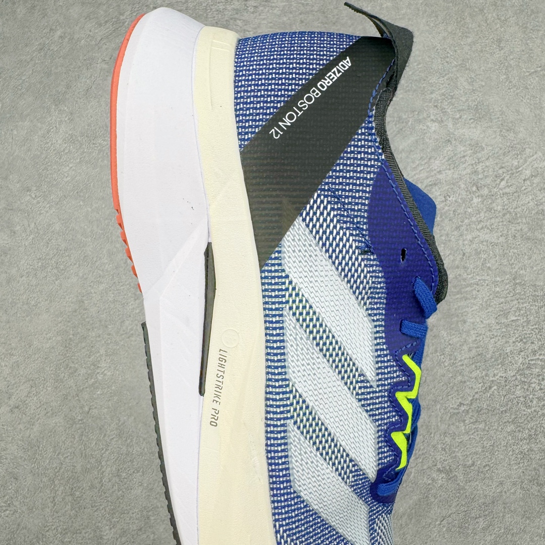 图片[6]-AD Adizero Boston 12 波士顿夏季透气网眼竞速跑鞋 延续爪型玻璃纤维推进系统 进化为全掌式的ENERGY RODS 2.0 从脚跟到脚趾的一体成形设计 强化整体推进力 提升速度表现 升级透气鞋面更具支撑性 利用ENGINEERED MESH技术进行不同密度织纹 强化支撑性 更使用50%以上的回收材料製成 减低塑料浪费 此外变薄的鞋舌为前掌提供更多空间 提供跑者更好的穿着感受 马牌轮胎大底耐磨性佳 大底全掌采用耐磨的Continental马牌轮胎大底 在各种环境下保有良好抓地力 尺码：36 36.5 37 38 38.5 39 40 40.5 41 42 42.5 43 44 44.5 45-选品中心