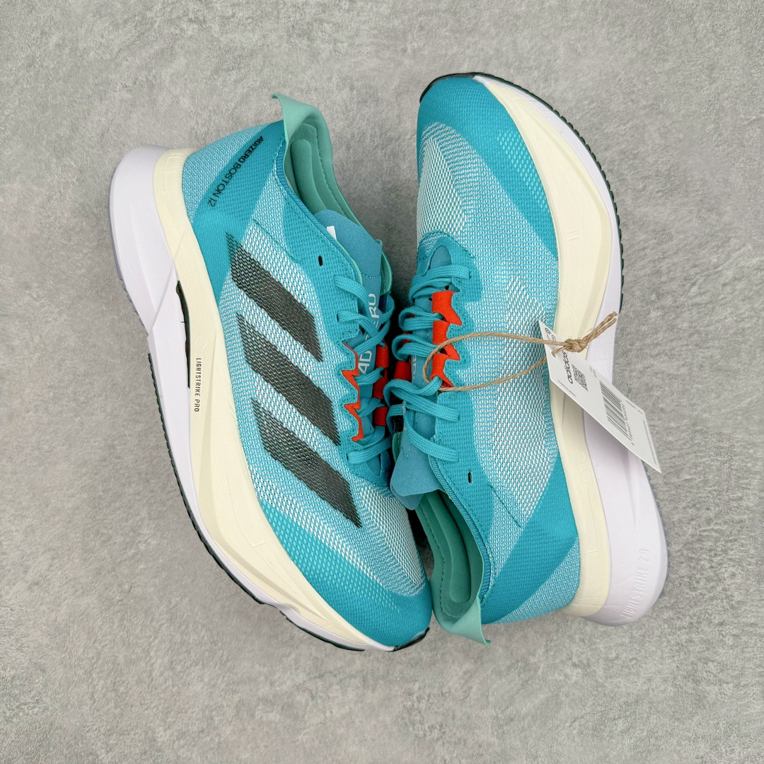 图片[3]-AD Adizero Boston 12 波士顿夏季透气网眼竞速跑鞋 延续爪型玻璃纤维推进系统 进化为全掌式的ENERGY RODS 2.0 从脚跟到脚趾的一体成形设计 强化整体推进力 提升速度表现 升级透气鞋面更具支撑性 利用ENGINEERED MESH技术进行不同密度织纹 强化支撑性 更使用50%以上的回收材料製成 减低塑料浪费 此外变薄的鞋舌为前掌提供更多空间 提供跑者更好的穿着感受 马牌轮胎大底耐磨性佳 大底全掌采用耐磨的Continental马牌轮胎大底 在各种环境下保有良好抓地力 尺码：36 36.5 37 38 38.5 39 40 40.5 41 42 42.5 43 44 44.5 45-选品中心