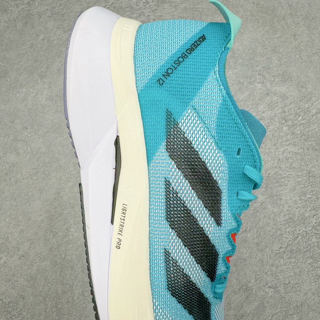 图片[6]-AD Adizero Boston 12 波士顿夏季透气网眼竞速跑鞋 延续爪型玻璃纤维推进系统 进化为全掌式的ENERGY RODS 2.0 从脚跟到脚趾的一体成形设计 强化整体推进力 提升速度表现 升级透气鞋面更具支撑性 利用ENGINEERED MESH技术进行不同密度织纹 强化支撑性 更使用50%以上的回收材料製成 减低塑料浪费 此外变薄的鞋舌为前掌提供更多空间 提供跑者更好的穿着感受 马牌轮胎大底耐磨性佳 大底全掌采用耐磨的Continental马牌轮胎大底 在各种环境下保有良好抓地力 尺码：36 36.5 37 38 38.5 39 40 40.5 41 42 42.5 43 44 44.5 45-选品中心
