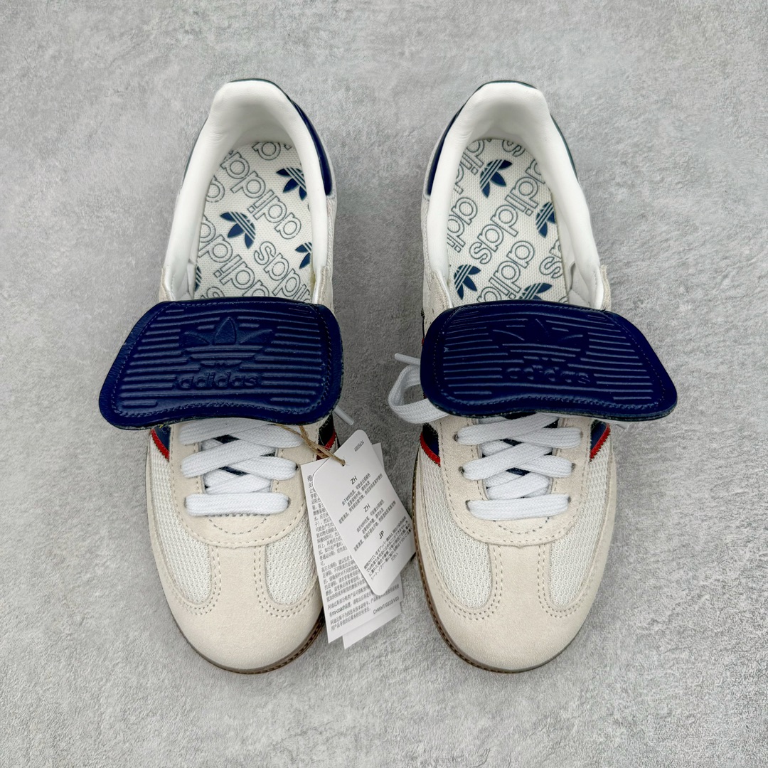 图片[2]-＃MF AD Original Samba LT 复古经典轻便板鞋 IE9169 这款桑巴鞋展示了高质量的工艺 带有装饰的超锁缝制和无缝的手感 柔软、柔软的皮革造型和标志性的3条纹完成了精致的外观 正规合身鞋带 鞋面上有绒面鞋垫 橡胶鞋底 享受正畸套筒软感 自50年代首次亮相以来就一直在赢得粉丝的青睐 尺码：36 36.5 37.5 38 38.5 39 40 40.5 41 42 42.5 43 44 44.5 45-选品中心