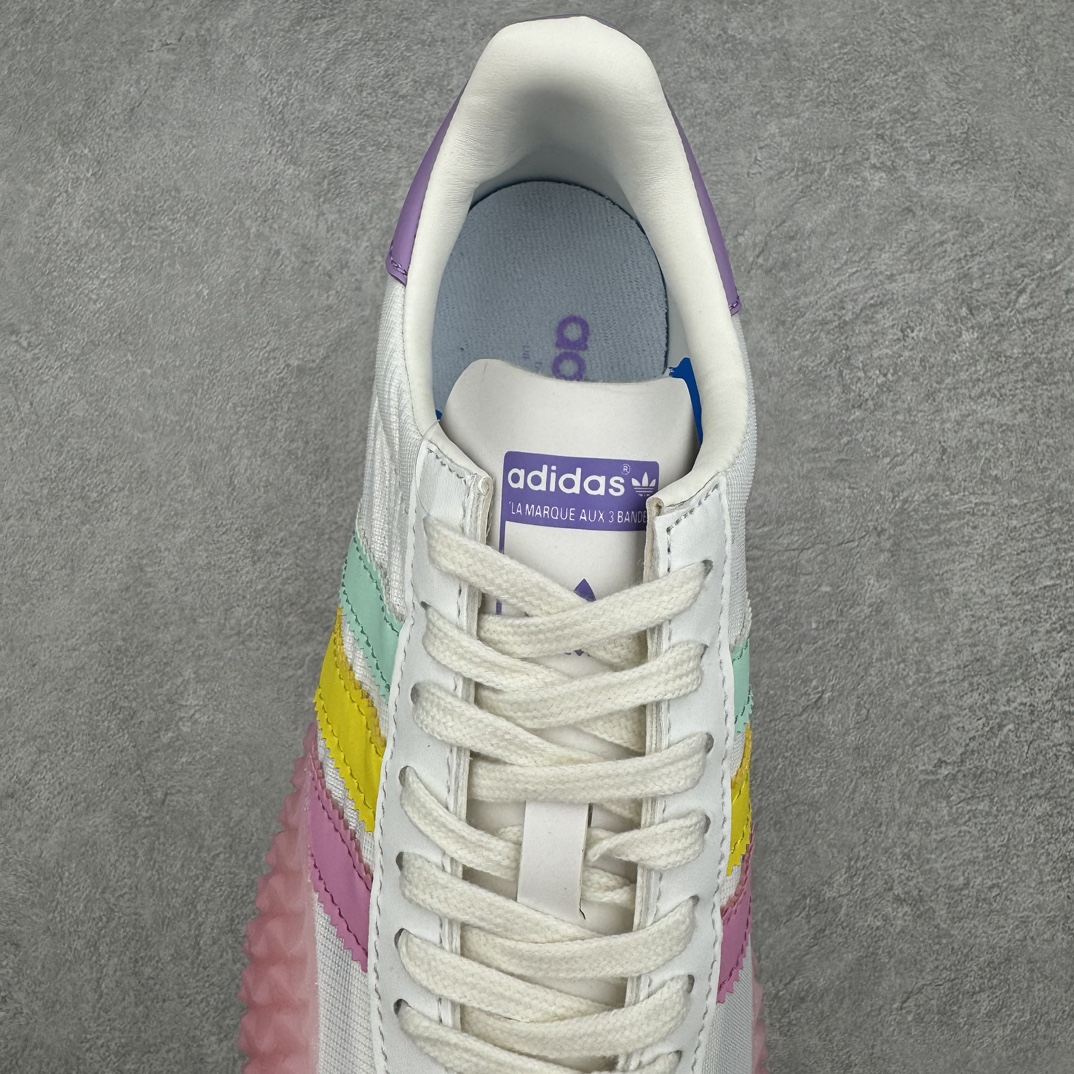 图片[5]-＃纯原 AD Originals Country x Kamanda卡曼达混合系列章鱼卷底复古锯齿休闲运动训练慢跑鞋 货号：EE5668 今年推出的全新鞋型 Kamanda，由于其夸张独特的外底，被玩家们称为“鱿鱼卷”，关注度一直颇高。将经典跑鞋 Country 的鞋面移植到 Kamanda 外底上 鞋面使用轻薄的尼龙布搭配皮革打造，以白色搭配绿色点缀，无论用料质感还是配色都极具复古气息。外底为 Kamanda 标志性的上翻设计，造型前卫，与复古风鞋面形成鲜明反差。尺码：36 36.5 37.5 38 38.5 39 40 40.5 41 42 42.5 43 44 44.5 45-选品中心