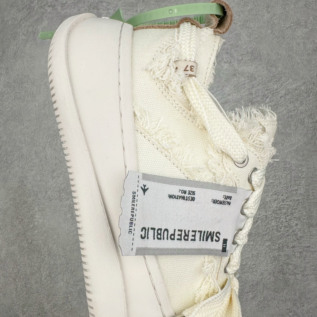 图片[6]-＃纯原福利 SMILEREPUBLIC 檀健次主理品牌 2024新款 众多明星上脚同款厚底开口笑帆布鞋 市售最高品质 得物毒盒最新版本 纯原一致 细节 品质 欢迎对比 市售唯一原厂渠道材料打造 该系列以“SMILE”为灵感来源 捕捉潮流 主打柔软的帆布设计 ms有裁切的羊毛流苏与独特编织技艺HZ 黑色35-45 白色35-45 其他35-40-选品中心