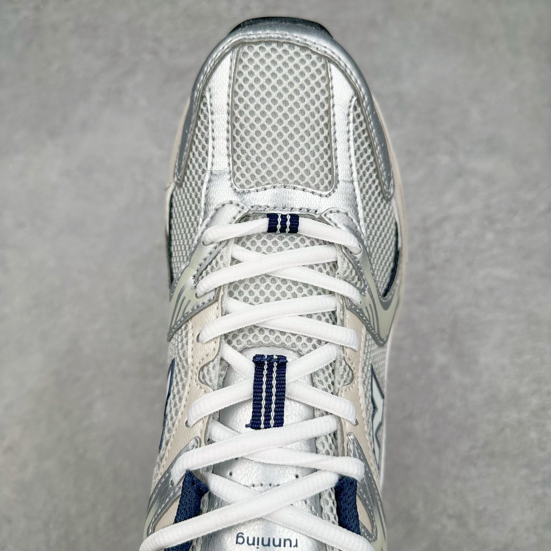 图片[4]-＃MF New Balance MR530 NB新百伦复古透气跑步鞋 抛弃过往以皮革为主的人气轮廓 以极具复古风范的跑鞋外观呈现 设计上全鞋以简约清爽的纯白色作基底 鞋身覆盖大面积织物网眼材质 并于鞋头、鞋带孔眼片等细节处点缀对比鲜明的反光银镀层凸显 鞋舌、侧身等位置则辅以一贯的「N」字标志和品牌徽标彰显身份 最后通过搭载的 ABZORB 缓震中底完善整体造型 全套原楦原纸板原厂数据开发 原厂网纱 原装进口皮料正确卡色 正确中底拉帮中底网布细节 冲裁组合 匠心打造 耗时两个月开发完成 工艺极其复杂难度可想而知 新开独立私模大底 全网唯一正确做旧组合大底 高端零售专供产物 尺码：36 37 37.5 38 38.5 39.5 40 40.5 41.5 42 42.5 43 44 44.5 45-选品中心