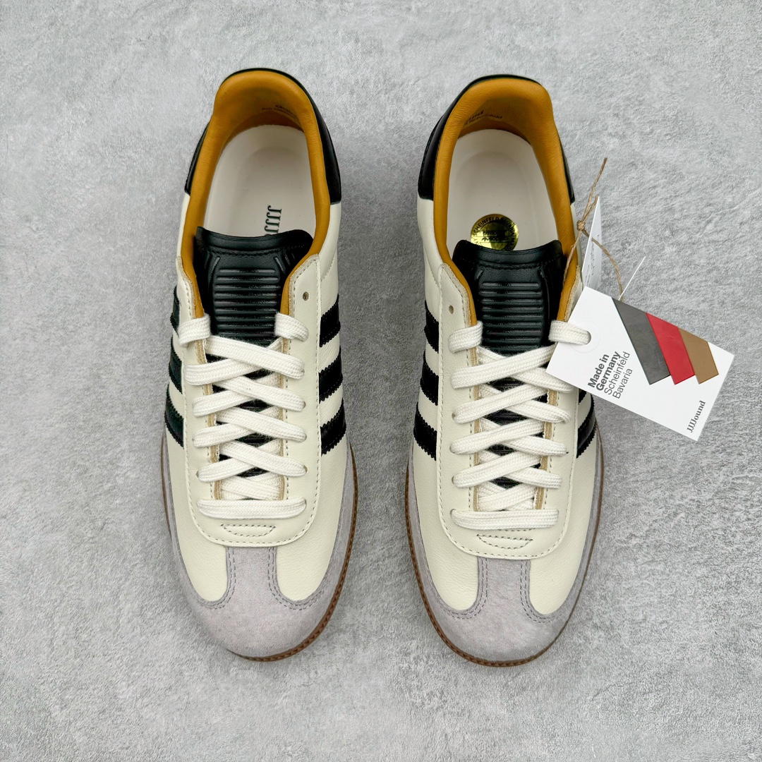 图片[2]-＃ZC总裁 JJJJound x AD Originals Samba Classic\\\”Studded Pack Black\\\”桑巴舞系列绅士德训足球风百搭低帮休闲运动板鞋 联名奶白灰黑 ID8708 好货不怕晚 原厂进口 \\\”Prime Asia\\\” 山羊皮（纹理自然）原厂台湾进口短绒猪巴革 全套原厂纸板冲刀加持 独家原档案私模RB橡胶大底 含胶量硬度原鞋一致 正确拉帮鞋垫背胶 原厂标裁支持鉴定 高密度丽新布中底 内置环保海玻璃鞋垫 全鞋电脑针车零偏差 产品品控稳定性领先行业 原厂港宝加持定型后跟R度完美 JJJJound x Originals联名鞋 作为合作企划里的金字招牌JJJJound 善于利用自己的极简美学挖掘品牌的全新风貌 本次 JJJJound 携手 Originals 选用大热鞋款 Samba 为蓝本 将鞋款的街头气质无痕转变为「静奢风」 鞋款肉眼可见的被赋予了难得的质感 黑白两色都采用了黄色优质皮革内衬以呼应生胶大底 取消了鞋舌的 Logo 转而采用压纹处理使得鞋款整体氛围更加静谧、奢华 同时为了彰显本次合作鞋款的身份 双方合作标识和 JJJJound Logo 被分别印在鞋口内侧和鞋垫上 尺码：36 36.5 37.5 38 38.5 39 40 40.5 41 42 42.5 43 44 44.5 45 46 46.5-选品中心