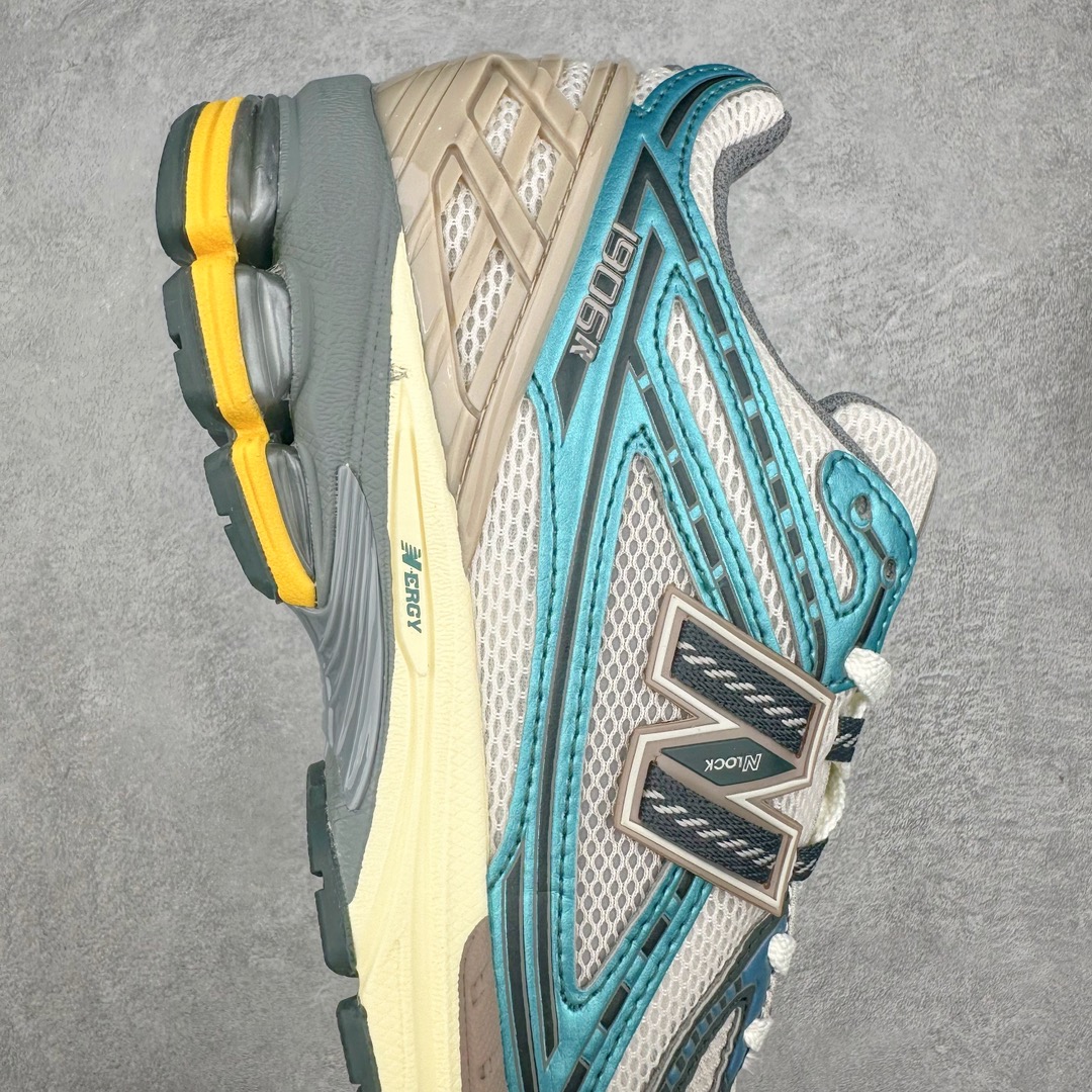 图片[6]-New Balance M1906R NB新百伦系列复古老爹风休闲运动慢跑鞋 采用轻质牛剖革拼接透气网眼衬垫织物鞋面材质 T-Beam大底提供足步弓支撑 保持步态稳定#后跟搭载外露缓震胶 鞋身整体以各种深浅不一的灰色覆盖 鞋头以淡蓝色调装饰，网眼衬垫通过不规律的色块实现做旧的美感 泛黄的鞋底更是进一步增添了复古气息 尺码：36 37 37.5 38 38.5 39.5 40 40.5 41.5 42 42.5 43 44 45-选品中心