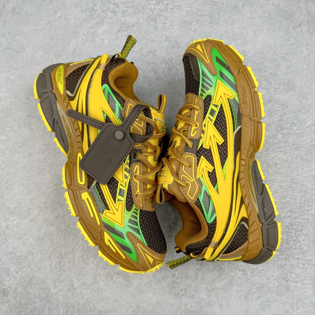 图片[3]-＃KX Off-White 2024年OW最新款跑鞋 #百分百原盒正确版 原楦原纸板数据开发 4层分离大底#鞋面采用3d立体打印和多种材料拼接而成#防滑耐磨透气性轻便跑鞋 作为曾经爆火 并且定位奢潮领域的标志性品牌 Off-White 仍需要不断更新符合当下潮流时尚的复古运动鞋款，以期收获基本盘消费者的关注 此次更新的 Off-White 新款运动鞋将经典复古老爹鞋细节设计更加夸张化 并将标志性箭头设计置于显著位置 除此之外 整个系列的色彩搭配也可谓纷繁多样 总有一款适合你 Off-White最新运动鞋款估计将在未来几个月登陆品牌专柜 喜欢的朋友切莫错过 尺码：36 37 38 39 40 41 42 43 44 45 46 47-选品中心