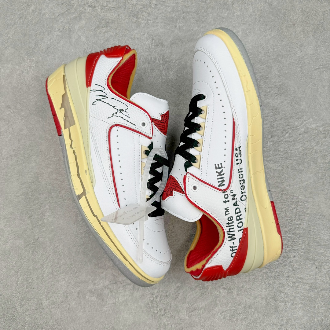 图片[3]-Off-White x Air Jordan AJ2 Low SP 芝加哥配色联名款篮球鞋 货号DJ4375-106 鞋款鞋身上使用 OW 联名经典解构防盗扣等元素这双鞋还开创性的使用了透明材质来打造成中底粉化的效果相信即便是 OG 鞋头也会被这样的设计打动 尺码：36 36.5 37.5 38 38.5 39 40 40.5 41 42 42.5 43 44 44.5 45 46 47.5-选品中心