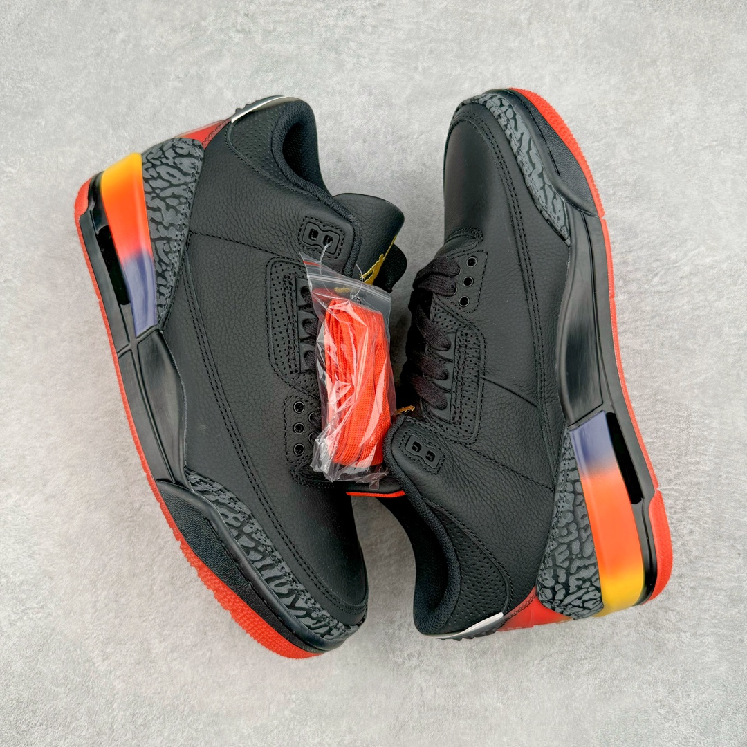 图片[3]-＃OG纯原 J Balvin x Air Jordan AJ3 联名黑红 彩虹渐变 FN0344-001 原楦原纸板开发 确保原汁原味 原厂皮料质感色泽绝无偏差 完美中底拉帮 原厂中底钢印 原档案大底 如假白送 大底纹路 气垫通透度PU的回弹性均百分百还原 原厂电绣鞋舌飞人刺绣针数立体讲究精细欢迎对比正品原鞋 尺码：36 36.5 37.5 38 38.5 39 40 40.5 41 42 42.5 43 44 44.5 45 46 47.5-选品中心