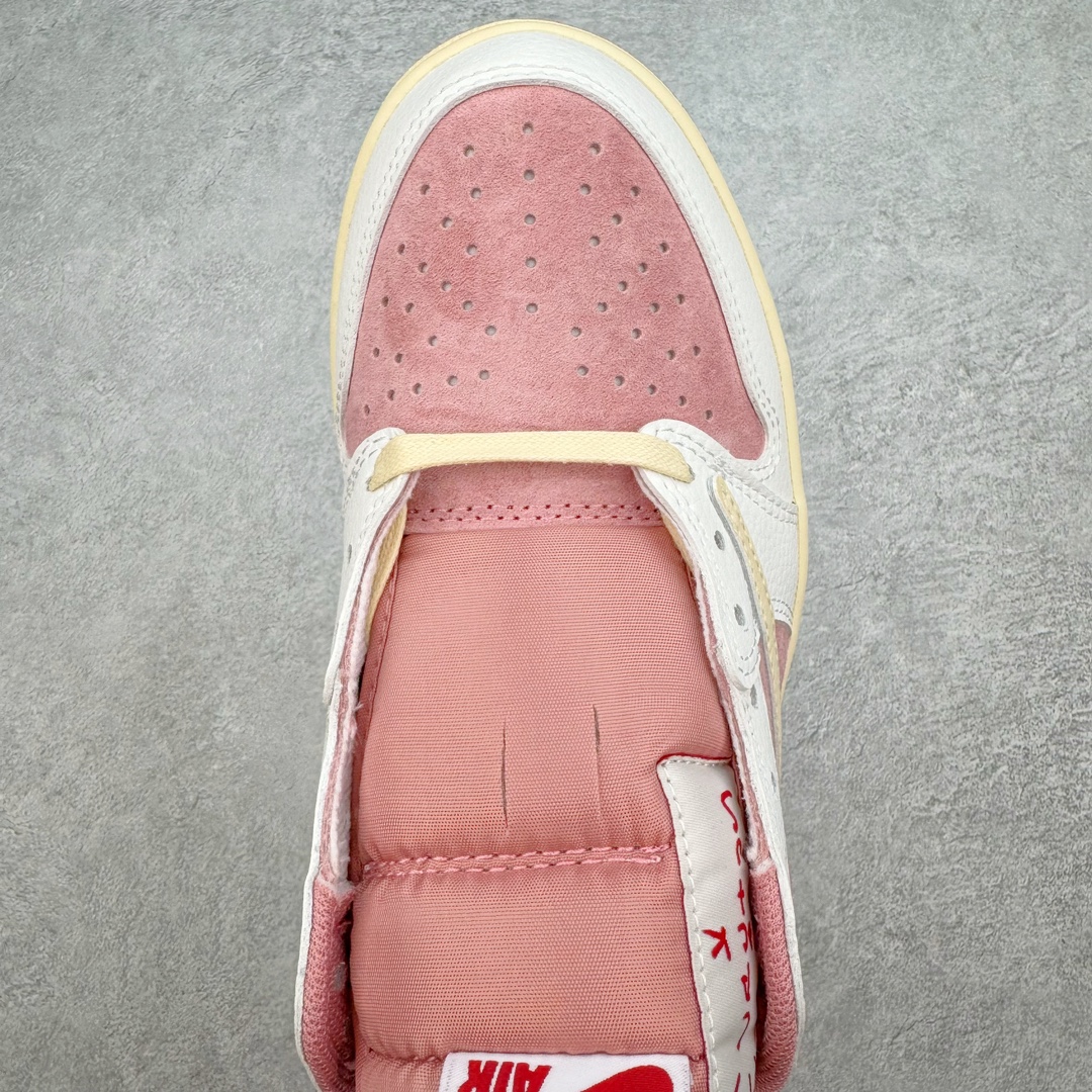 图片[4]-＃KZ神版特价 Travis Scott x Air Jordan AJ1 Low OG SP TS联名9.0 白粉倒钩低帮 DM7866-600 毫无疑问市场中端王者 耗时半年巨作 全套原纸板楦头开发 确保原汁原味 完美呈现倒钩版型 原档案转印油墨一体 东莞原厂磨具大底独家尺码35.5 48.5 一码一磨具拒绝假半码 此版本只针对中端市场 皮料材质有所更替 其他数据细节工艺流程均保持一致 绝不口嗨 细节品控鞋型随意秒杀市面3XX 4XX 原盒原配 外盒透明胶套 内侧字体 工整带凹凸感 原厂拉帮工艺 针距密度一致 后跟弧度收口自然不对折 极致一眼正品既视感 进口玻璃冲刀皮料裁剪零毛边 承诺百分百一致原鞋 全鞋电脑针车工艺 进口港宝加持 后跟自然饱满 全鞋荧光划线卡点 追求极致完美 每一双都是工艺品 多重QC质检 超越公司货的品控标准 实实在在的免检产品 尺码：35.5 36 36.5 37.5 38 38.5 39 40 40.5 41 42 42.5 43 44 44.5 45 46 47.5 48.5-选品中心