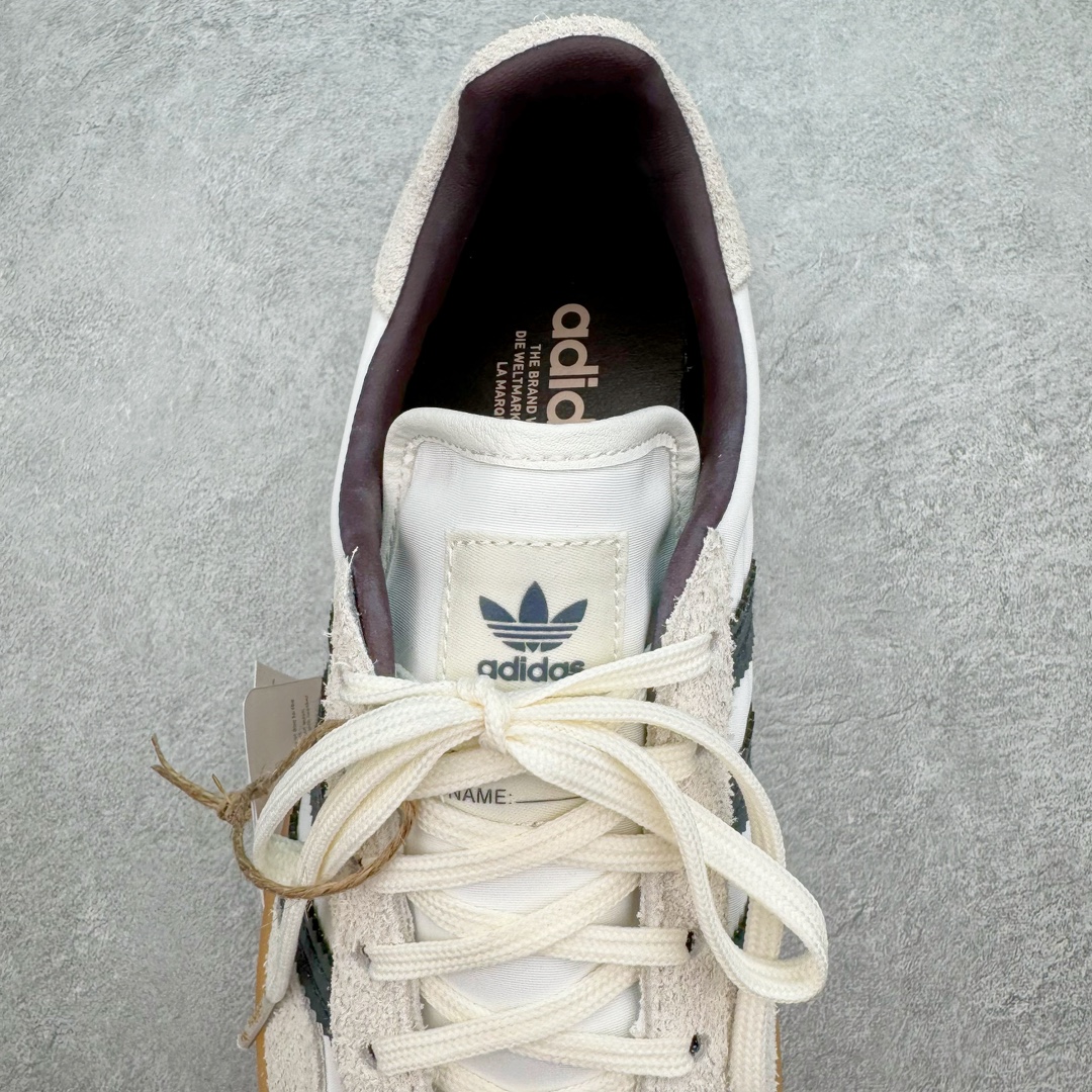 图片[5]-＃MF AD Original Gazelle Indoor Trainers 瞪羚室内鞋系列低帮复古百搭休闲运动德训风板鞋 联名白黑 IH9985 高端零售特供批次 原厂定制长毛翻毛皮组合环保纤维革鞋面材质 内置环保海玻璃鞋垫 外置RB橡胶大底 产品品控稳定性领先行业 原厂全套原楦原纸板冲刀磨具开发 原厂皮料加持 原厂港宝加持定型后跟R度完美 将复古进行到底 简约流畅 三十年不变经典 这款Gazelle运动鞋 无论面料、配色、质感或设计 都只在重现其1991年原款的经典 皮革鞋面 撞色三条纹和鞋跟标的设计 力求呈现90年代的经典复古风潮 Samba火热的同时 也带动了其它的复古鞋型 Gazelle便是其中一只 Gazelle Indoor拥有包边更宽的T字型鞋头 更好的保护运动员的前掌 浓浓的复古氛围感 非常适合现在流行的Cleanfit风格 尺码：35.5 36 36⅔ 37⅓ 38 38⅔ 39⅓ 40 40⅔ 41⅓ 42 42⅔ 43⅓ 44 44⅔ 45-选品中心
