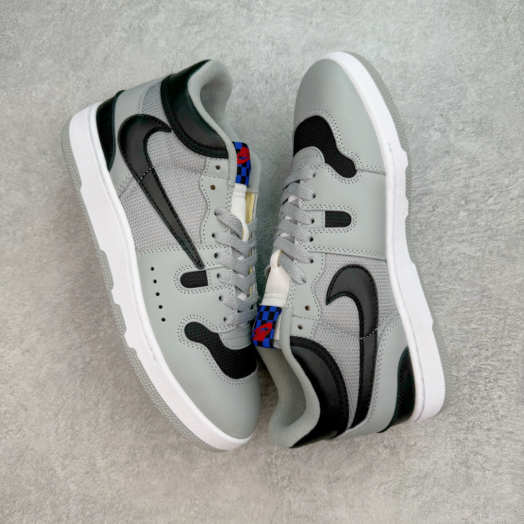 图片[3]-＃AY纯原 Travis Scott x NK Mac Attack 复古时尚滑板鞋 联名灰黑 货号：HF4198-001 该鞋款最初于1984年为网球运动员约翰-麦肯罗打造 其复古的颜值也受到众多大佬的喜爱 此前Travis Scott就曾多次在社交场合上脚 全新的\\\”Red Crush\\\”鞋身同样以网眼和皮革材质拼接打造 整体以纯色为主色调 搭配Swoosh等细节点缀 颜值十分简约 此外鞋舌标签也同样以特殊的格纹样式设计 营造出复古的氛围 后跟鞋帮部分的Nike字样以白色呈现 内衬上还带有特殊的货号以及尺码字样 尺码：39 40 40.5 41 42 42.5 43 44 44.5 45 46-选品中心