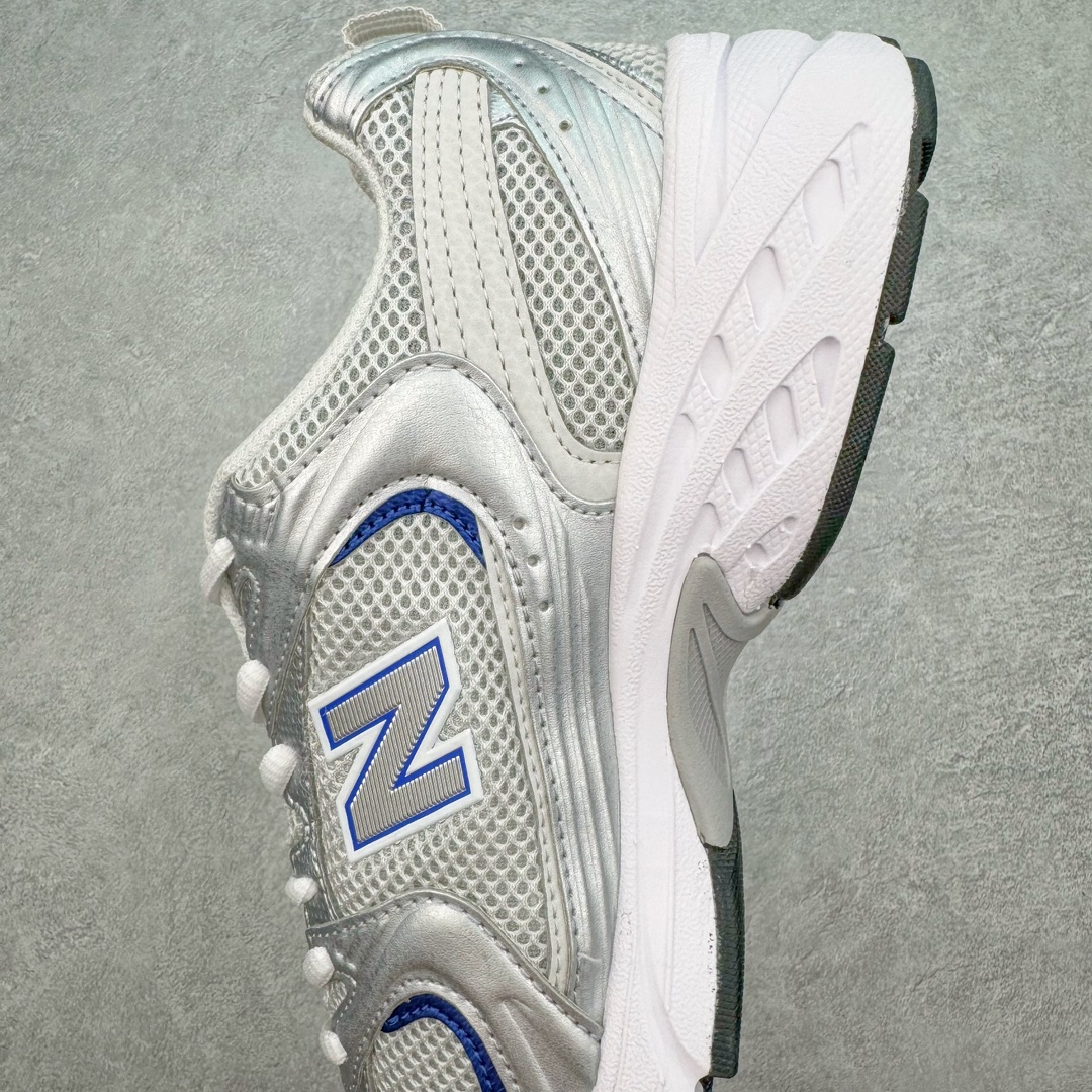 图片[7]-＃MF New Balance MR530 NB新百伦复古透气跑步鞋 抛弃过往以皮革为主的人气轮廓 以极具复古风范的跑鞋外观呈现 设计上全鞋以简约清爽的纯白色作基底 鞋身覆盖大面积织物网眼材质 并于鞋头、鞋带孔眼片等细节处点缀对比鲜明的反光银镀层凸显 鞋舌、侧身等位置则辅以一贯的「N」字标志和品牌徽标彰显身份 最后通过搭载的 ABZORB 缓震中底完善整体造型 全套原楦原纸板原厂数据开发 原厂网纱 原装进口皮料正确卡色 正确中底拉帮中底网布细节 冲裁组合 匠心打造 耗时两个月开发完成 工艺极其复杂难度可想而知 新开独立私模大底 全网唯一正确做旧组合大底 高端零售专供产物 尺码：36 37 37.5 38 38.5 39.5 40 40.5 41.5 42 42.5 43 44 44.5 45-选品中心