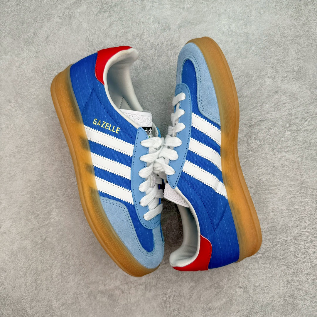 图片[3]-＃MF AD Original Gazelle Indoor Trainers 瞪羚室内鞋系列低帮复古百搭休闲运动德训风板鞋 IF9643 高端零售特供批次 原厂定制长毛翻毛皮组合环保纤维革鞋面材质 内置环保海玻璃鞋垫 外置RB橡胶大底 产品品控稳定性领先行业 原厂全套原楦原纸板冲刀磨具开发 原厂皮料加持 原厂港宝加持定型后跟R度完美 将复古进行到底 简约流畅 三十年不变经典 这款Gazelle运动鞋 无论面料、配色、质感或设计 都只在重现其1991年原款的经典 皮革鞋面 撞色三条纹和鞋跟标的设计 力求呈现90年代的经典复古风潮 Samba火热的同时 也带动了其它的复古鞋型 Gazelle便是其中一只 Gazelle Indoor拥有包边更宽的T字型鞋头 更好的保护运动员的前掌 浓浓的复古氛围感 非常适合现在流行的Cleanfit风格 尺码：35.5 36 36⅔ 37⅓ 38 38⅔ 39⅓ 40 40⅔ 41⅓ 42 42⅔ 43⅓ 44 44⅔ 45-选品中心