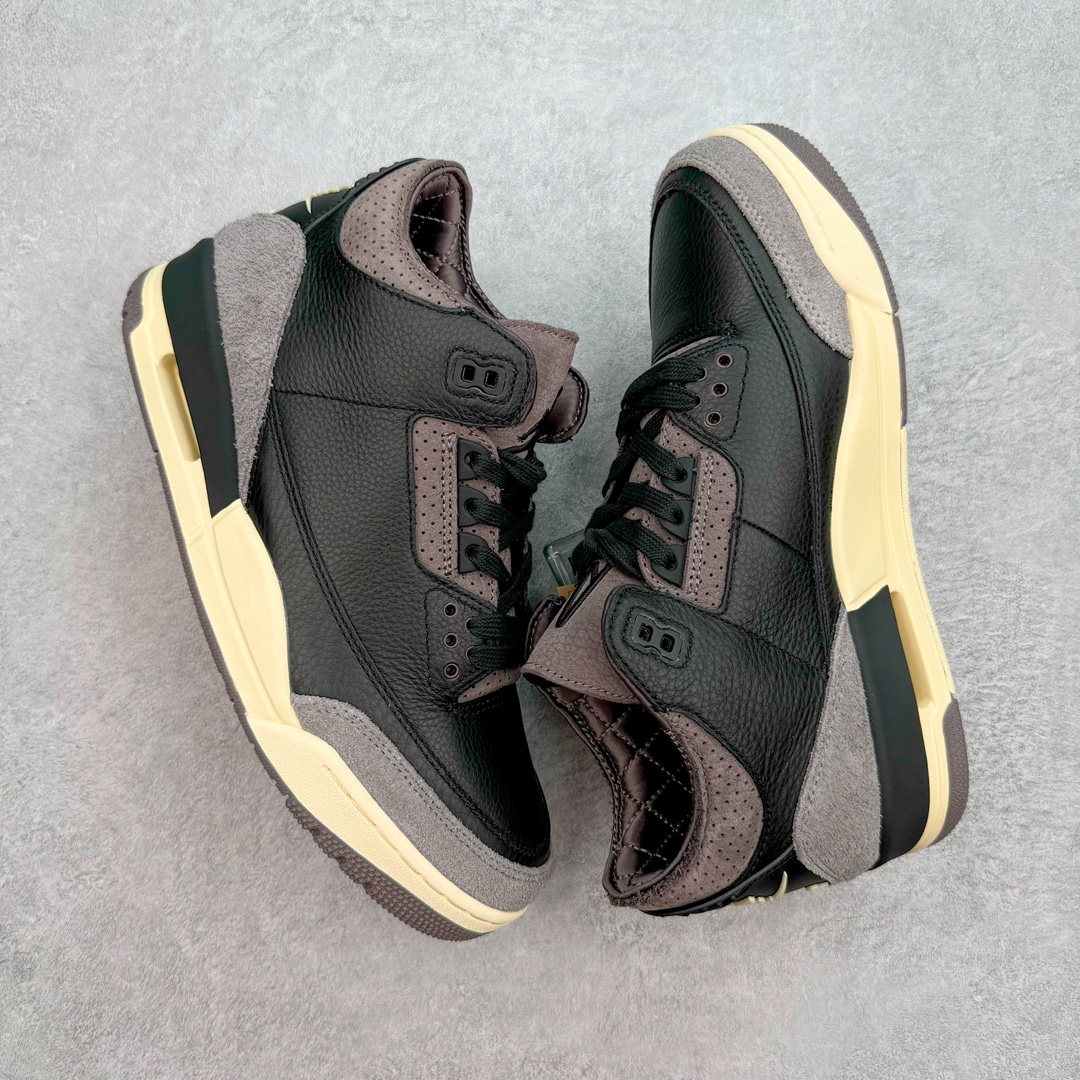 图片[3]-＃QD纯原 A Ma Maniere x Air Jordan AJ3 \\\”Black\\\” AMM联名黑紫 货号：FZ4811-001 圈内最强三代系列 匠心打造 开发时长超过半年 目前可过各类鉴定或无法鉴定 裸鞋随便操作 全套原纸板楦头开发 原厂大底磨具加持立体防滑纹理 原装可视Air Sole气垫 原汁原味最完美的三代版型 唯一正确鞋头趴度弧度高度鞋身腰线 原厂TPU彩虹扎染后跟饰片 正确内里反口里网布 皮料菱角分明不变形无多余毛边 广东原厂zp同批次手工大底描漆拉丝 市场唯一原厂鞋扣模具 原厂织唛标 原厂飞人电绣工艺 尾指中部跳三针 独家绑鞋带手法 印刷中底布 四线拉帮 米色美纹纸贴合固定 进口港宝加持 后跟自然饱满 全鞋荧光划线卡点 追求极致完美 每一双都是工艺品 多重QC质检 超越公司货的品控标准 实实在在的免检产品 尺码：40.5 41 42 42.5 43 44 44.5 45 45.5 46 47.5 48.5-选品中心