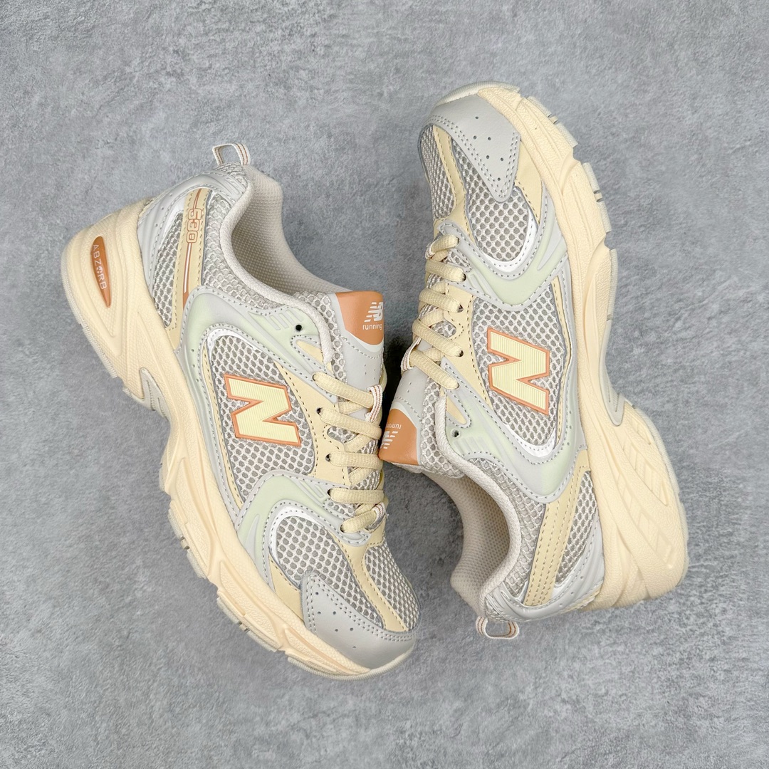 图片[3]-New Balance NB530 新百伦复古透气跑步鞋 抛弃过往以皮革为主的人气轮廓 以极具复古风范的跑鞋外观呈现 设计上全鞋以简约清爽的纯白色作基底 鞋身覆盖大面积织物网眼材质 并于鞋头、鞋带孔眼片等细节处点缀对比鲜明的反光银镀层凸显 鞋舌、侧身等位置则辅以一贯的「N」字标志和品牌徽标彰显身份 最后通过搭载的 ABZORB 缓震中底完善整体造型 尺码：36 37 37.5 38 38.5 39 40 40.5 41 42 42.5 43 44 45-选品中心