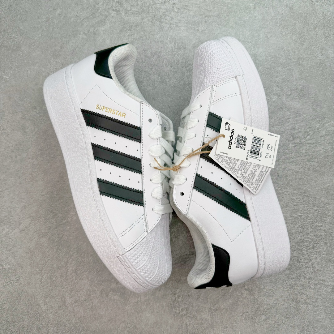 图片[3]-＃绿X特供 AD Originals Superstar 经典复古贝壳头厚底板鞋 IF3001 独家控货 平台正单 全鞋百分百原材料 全鞋电脑针车 Logo针车间距针数原版一致 皮料切割冲裁零瑕疵 原鞋一致含胶量大底 原盒中文内外标 大几率过验 不对比市面只对比原鞋 只服务最高端市场 尺码：35 36 36.5 37 38 38.5 39 40 40.5 41 42 42.5 43 44 44.5 45-选品中心