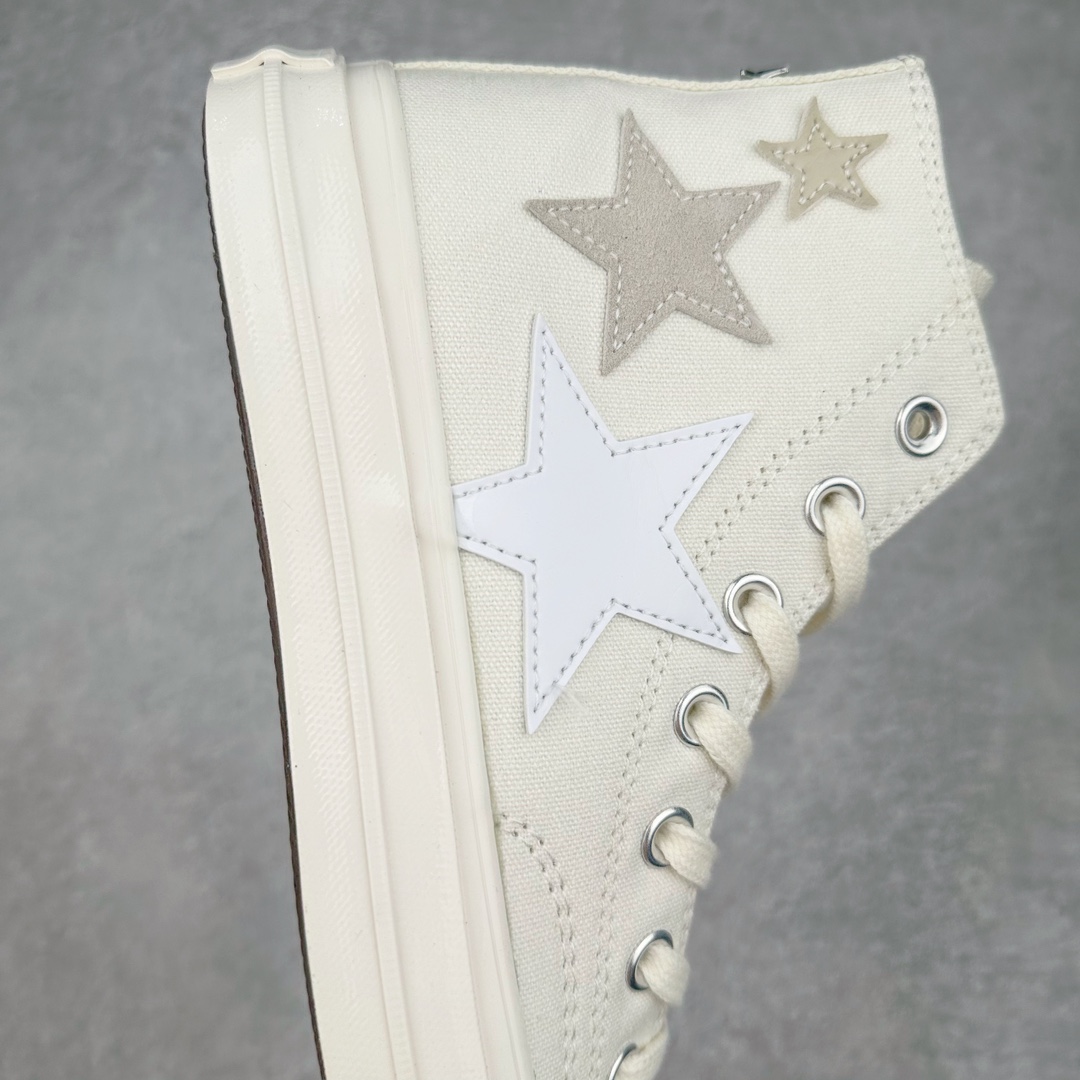 图片[6]-Converse Chuck 70 SNL 白色星星 匡威新款 高帮休闲舒适帆布硫化鞋 经典1970米白鞋身 外侧不同皮质立体星星Logo搭配内侧星状压线 凸显时尚潮流 货号：A11611C 尺码：35 36 36.5 37 37.5 38 39 39.5 41 41.5 42 42.5 43 44-选品中心