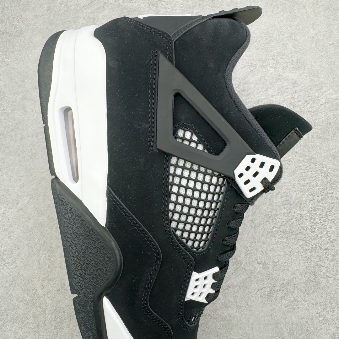 图片[6]-💰420 ＃Y3纯原 Air Jordan AJ4 Retro 白黑雷公 FQ8138-001 市售天花板产物 耗时半年巨作 全套原纸板楦头开发 原厂特供皮料加持 确保原汁原味 完美呈现四代版型 一比一鞋头弧度高度鞋身弧度 数据细节工艺流程均保持原鞋一致 原厂TPU网格鞋带扣 正确内里网布 菱角分明不变形无多余毛边 柔软性质感一致于原鞋 市场唯一原厂鞋扣模具 背面可见隐藏注塑口 原厂织唛标 原厂飞人电绣工艺 尾指中部跳三针 独家绑鞋带手法 印刷中底布 四线拉帮 米色美纹纸贴合固定 进口港宝加持 后跟自然饱满 全鞋荧光划线卡点 追求极致完美 每一双都是工艺品 多重QC质检 超越公司货的品控标准 实实在在的免检产品 尺码：40.5 41 42 42.5 43 44 44.5 45 46 47.5 48.5 编码：by4936090-运动鞋