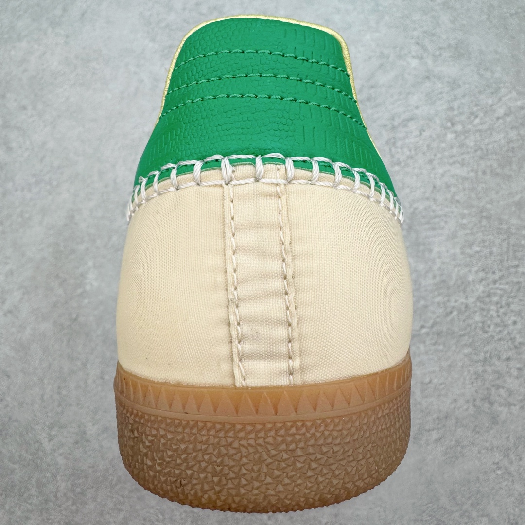 图片[8]-＃PB福利特价 Wales Bonner x AD Originals Samba 桑巴舞系列绅士德训足球风百搭低帮休闲运动板鞋 联名米白绿 GY4344 口碑大厂出品 品控大底版型不断改良更新 全套原纸板楦头开发 确保原汁原味 完美呈现桑巴版型 一比一鞋头弧度高度鞋身弧度 此版本只针对中端市场 皮料材质有所更替 其他数据细节工艺流程均保持一致 绝不口嗨 细节品控鞋型随意对比 正确烫金高频细节 原装纳米超迁皮料 独家私模橡胶大底 原盒原配 这款桑巴鞋展示了高质量的工艺 带有装饰的超锁缝制和无缝的手感 柔软、柔软的皮革造型和标志性的3条纹完成了精致的外观 正规合身鞋带 鞋面上有绒面鞋垫 橡胶鞋底 享受正畸套筒软感 自50年代首次亮相以来就一直在赢得粉丝的青睐 尺码：36 36.5 37.5 38 38.5 39 40 40.5 41 42 42.5 43 44 44.5 45 46-选品中心