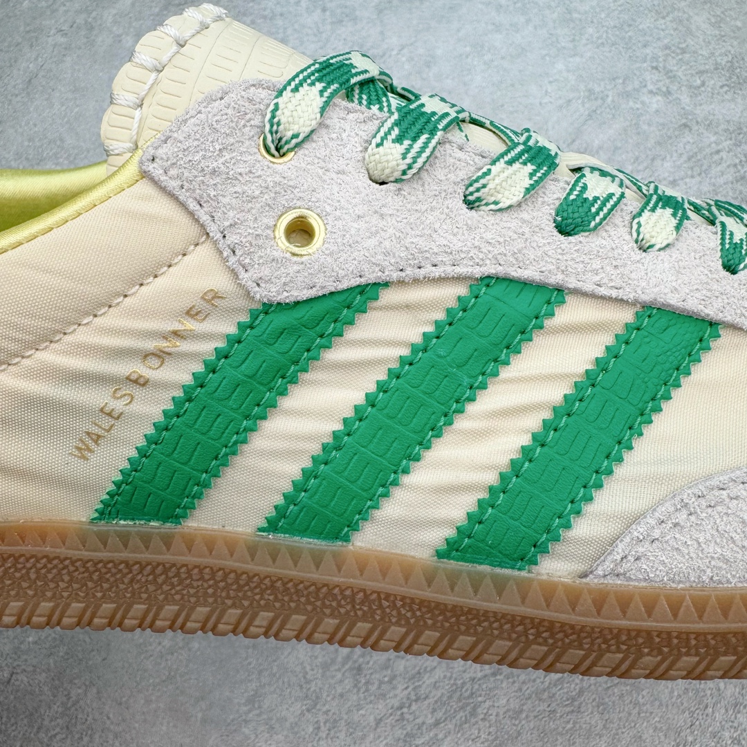 图片[20]-＃PB福利特价 Wales Bonner x AD Originals Samba 桑巴舞系列绅士德训足球风百搭低帮休闲运动板鞋 联名米白绿 GY4344 口碑大厂出品 品控大底版型不断改良更新 全套原纸板楦头开发 确保原汁原味 完美呈现桑巴版型 一比一鞋头弧度高度鞋身弧度 此版本只针对中端市场 皮料材质有所更替 其他数据细节工艺流程均保持一致 绝不口嗨 细节品控鞋型随意对比 正确烫金高频细节 原装纳米超迁皮料 独家私模橡胶大底 原盒原配 这款桑巴鞋展示了高质量的工艺 带有装饰的超锁缝制和无缝的手感 柔软、柔软的皮革造型和标志性的3条纹完成了精致的外观 正规合身鞋带 鞋面上有绒面鞋垫 橡胶鞋底 享受正畸套筒软感 自50年代首次亮相以来就一直在赢得粉丝的青睐 尺码：36 36.5 37.5 38 38.5 39 40 40.5 41 42 42.5 43 44 44.5 45 46-选品中心