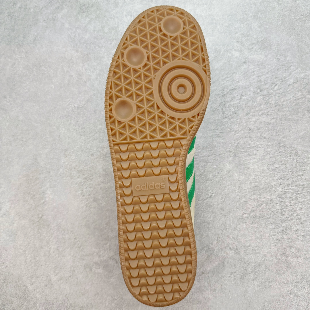 图片[9]-＃PB福利特价 Wales Bonner x AD Originals Samba 桑巴舞系列绅士德训足球风百搭低帮休闲运动板鞋 联名米白绿 GY4344 口碑大厂出品 品控大底版型不断改良更新 全套原纸板楦头开发 确保原汁原味 完美呈现桑巴版型 一比一鞋头弧度高度鞋身弧度 此版本只针对中端市场 皮料材质有所更替 其他数据细节工艺流程均保持一致 绝不口嗨 细节品控鞋型随意对比 正确烫金高频细节 原装纳米超迁皮料 独家私模橡胶大底 原盒原配 这款桑巴鞋展示了高质量的工艺 带有装饰的超锁缝制和无缝的手感 柔软、柔软的皮革造型和标志性的3条纹完成了精致的外观 正规合身鞋带 鞋面上有绒面鞋垫 橡胶鞋底 享受正畸套筒软感 自50年代首次亮相以来就一直在赢得粉丝的青睐 尺码：36 36.5 37.5 38 38.5 39 40 40.5 41 42 42.5 43 44 44.5 45 46-选品中心