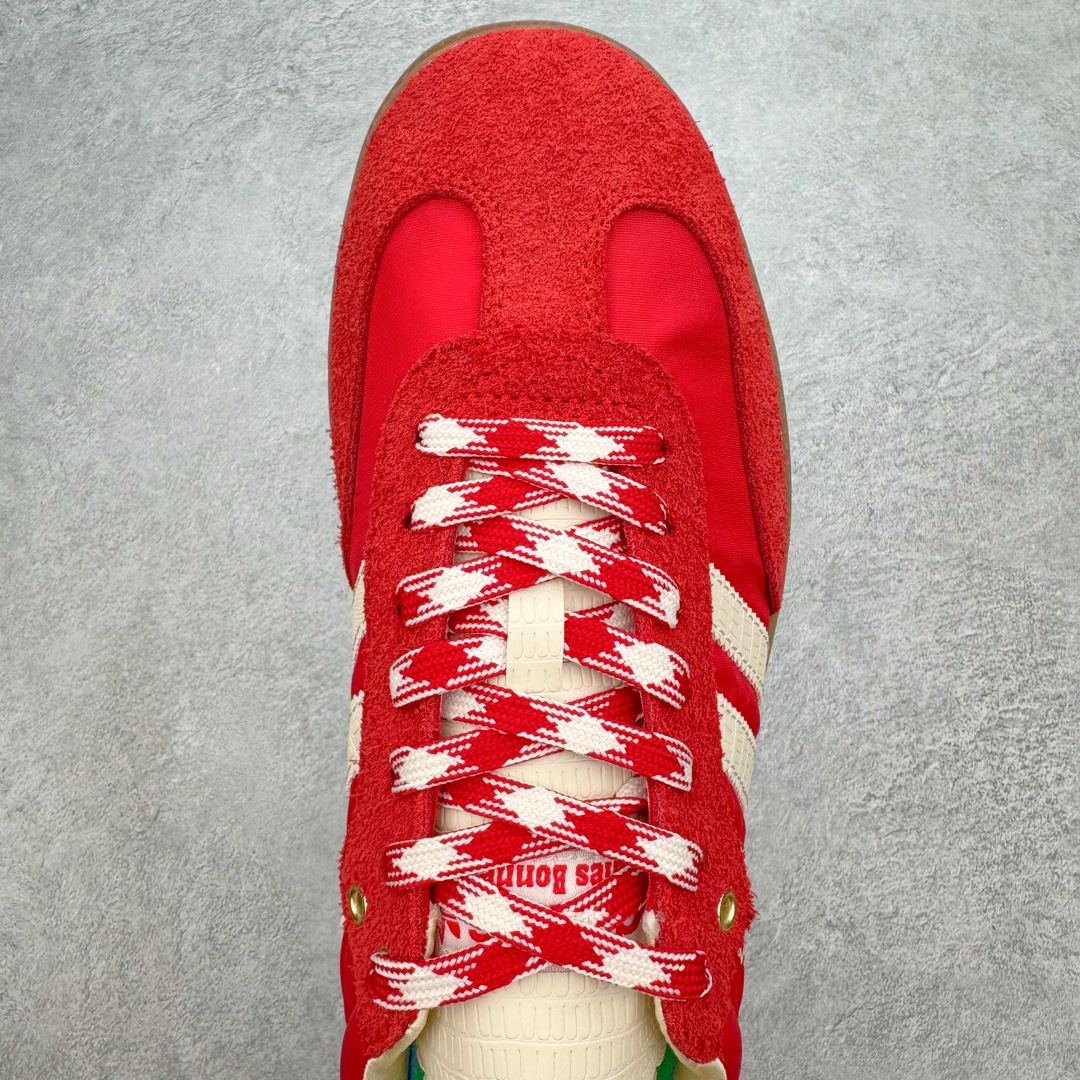 图片[4]-＃PB福利特价 Wales Bonner x AD Originals Samba 桑巴舞系列绅士德训足球风百搭低帮休闲运动板鞋 联名红色 GY6612 口碑大厂出品 品控大底版型不断改良更新 全套原纸板楦头开发 确保原汁原味 完美呈现桑巴版型 一比一鞋头弧度高度鞋身弧度 此版本只针对中端市场 皮料材质有所更替 其他数据细节工艺流程均保持一致 绝不口嗨 细节品控鞋型随意对比 正确烫金高频细节 原装纳米超迁皮料 独家私模橡胶大底 原盒原配 这款桑巴鞋展示了高质量的工艺 带有装饰的超锁缝制和无缝的手感 柔软、柔软的皮革造型和标志性的3条纹完成了精致的外观 正规合身鞋带 鞋面上有绒面鞋垫 橡胶鞋底 享受正畸套筒软感 自50年代首次亮相以来就一直在赢得粉丝的青睐 尺码：36 36.5 37.5 38 38.5 39 40 40.5 41 42 42.5 43 44 44.5 45 46-选品中心