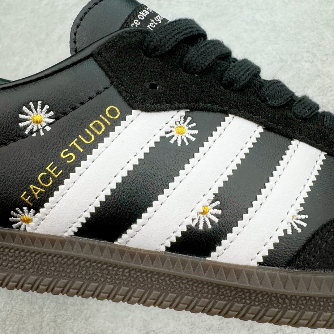 图片[16]-＃PB福利特价 FACE x Atmos x AD Original Samba OG 桑巴复古经典轻便板鞋 三方联名黑白 H03848 口碑大厂出品 品控大底版型不断改良更新 全套原纸板楦头开发 确保原汁原味 完美呈现桑巴版型 一比一鞋头弧度高度鞋身弧度 此版本只针对中端市场 皮料材质有所更替 其他数据细节工艺流程均保持一致 绝不口嗨 细节品控鞋型随意对比 正确烫金高频细节 原装纳米超迁皮料 独家私模橡胶大底 原盒原配 这款桑巴鞋展示了高质量的工艺 带有装饰的超锁缝制和无缝的手感 柔软、柔软的皮革造型和标志性的3条纹完成了精致的外观 正规合身鞋带 鞋面上有绒面鞋垫 橡胶鞋底 享受正畸套筒软感 自50年代首次亮相以来就一直在赢得粉丝的青睐 尺码：36 36.5 37.5 38 38.5 39 40 40.5 41 42 42.5 43 44 44.5 45 46-选品中心