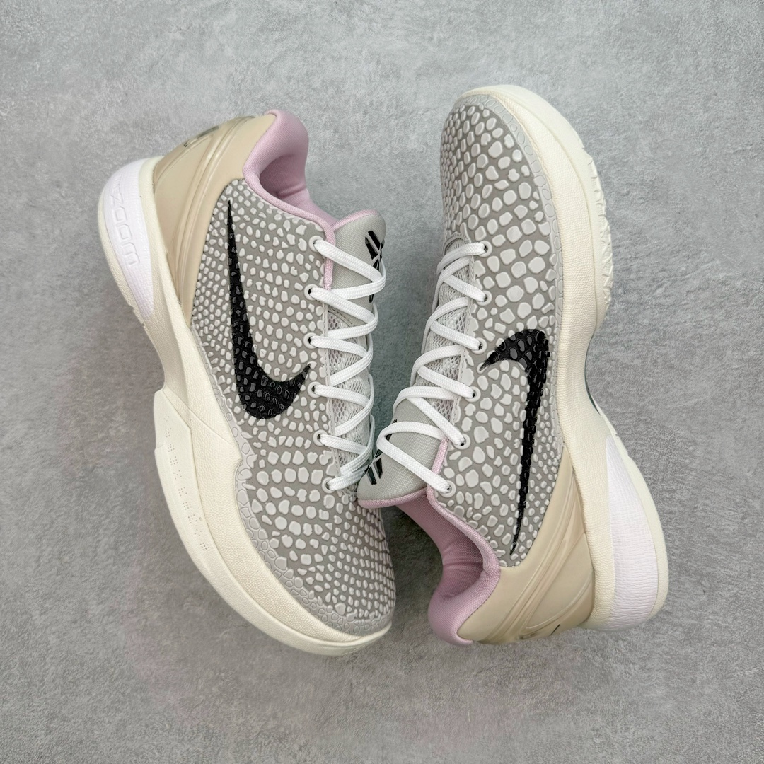 图片[3]-＃K1 NK Zoom Kobe 6 科比六代签名实战篮球鞋 灰粉 PE2024-001 欧美外贸平台特供版 全网唯一开发至49.5 50.5码 主攻中端市场 全套原纸板楦头开发 确保原汁原味 完美呈现版型 一比一鞋头弧度高度鞋身弧度 细节品控鞋型完美 原厂TPU网格鞋带扣 正确内里网布 前后气垫加持 信仰绝不减配 全鞋身材料卡色独家定制 SWOOSH 蛇鳞 正确珠光效果（内嵌珍珠粉）独家前掌Zoom Turbo 后掌马蹄Zoom缓震 内置全真动态飞线 独家复刻U型缓震垫带独立钢印 十年情怀 这里完美落地 一个月独家售后 为实战保驾护航 尺码：39 40 40.5 41 42 42.5 43 44 44.5 45 45.5 46 47.5 48.5 49.5 50.5-选品中心