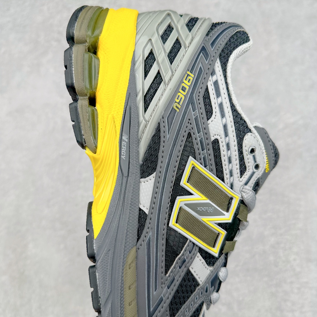 图片[6]-New Balance M1906R NB新百伦系列复古老爹风休闲运动慢跑鞋 采用轻质牛剖革拼接透气网眼衬垫织物鞋面材质 T-Beam大底提供足步弓支撑 保持步态稳定#后跟搭载外露缓震胶 鞋身整体以各种深浅不一的灰色覆盖 鞋头以淡蓝色调装饰，网眼衬垫通过不规律的色块实现做旧的美感 泛黄的鞋底更是进一步增添了复古气息 尺码：36 37 37.5 38 38.5 39.5 40 40.5 41.5 42 42.5 43 44 45-选品中心