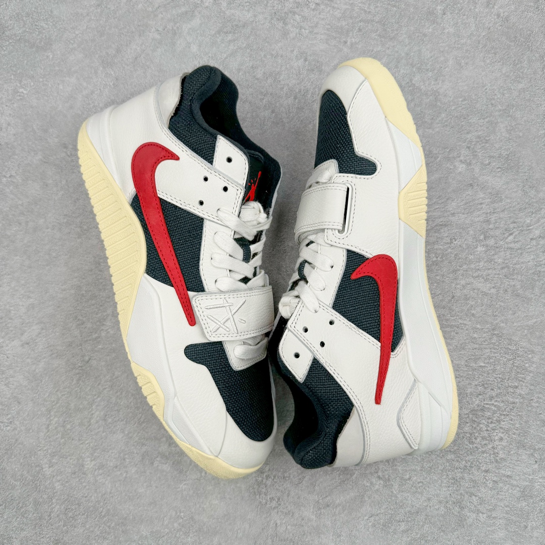 图片[3]-＃KZ纯原 Travis Scott x Jordan AJ Cut The Check TS倒钩联名魔术贴篮球鞋 白黑红 FZ8117-101 注意默认配原盒盒子配套布袋不用加钱 退货丢失扣30元 原厂全套原楦原纸板冲刀磨具开发 原厂皮料加持 原厂港宝加持定型后跟R度完美 同源原厂电绣 鬼脸飞翼针数密度立体效果一致 百分百一致原鞋 原厂拉帮工艺 针距密度一致 后跟弧度收口自然不对折 极致一眼正品既视感 进口玻璃冲刀皮料裁剪零毛边 全鞋电脑针车工艺 品控清洁度最高QC检验标准 免检产品 原厂订购鞋盒、布袋、鞋标、防尘纸、鞋撑、鞋带 追求极致的原厂味道 配色方面采用白色为基础 搭配棕色框架呈现 完美还原了初代倒钩的配色设计 细节方面 标志性的反钩Swoosh采用米色点缀 鞋面还带有特殊的魔术贴细节 此外在鞋舌、后跟部分均带有Cactus Jack厂牌Logo 彰显鞋款特殊身份 尺码：36 36.5 37.5 38 38.5 39 40 40.5 41 42 42.5 43 44 44.5 45 46 47.5-选品中心