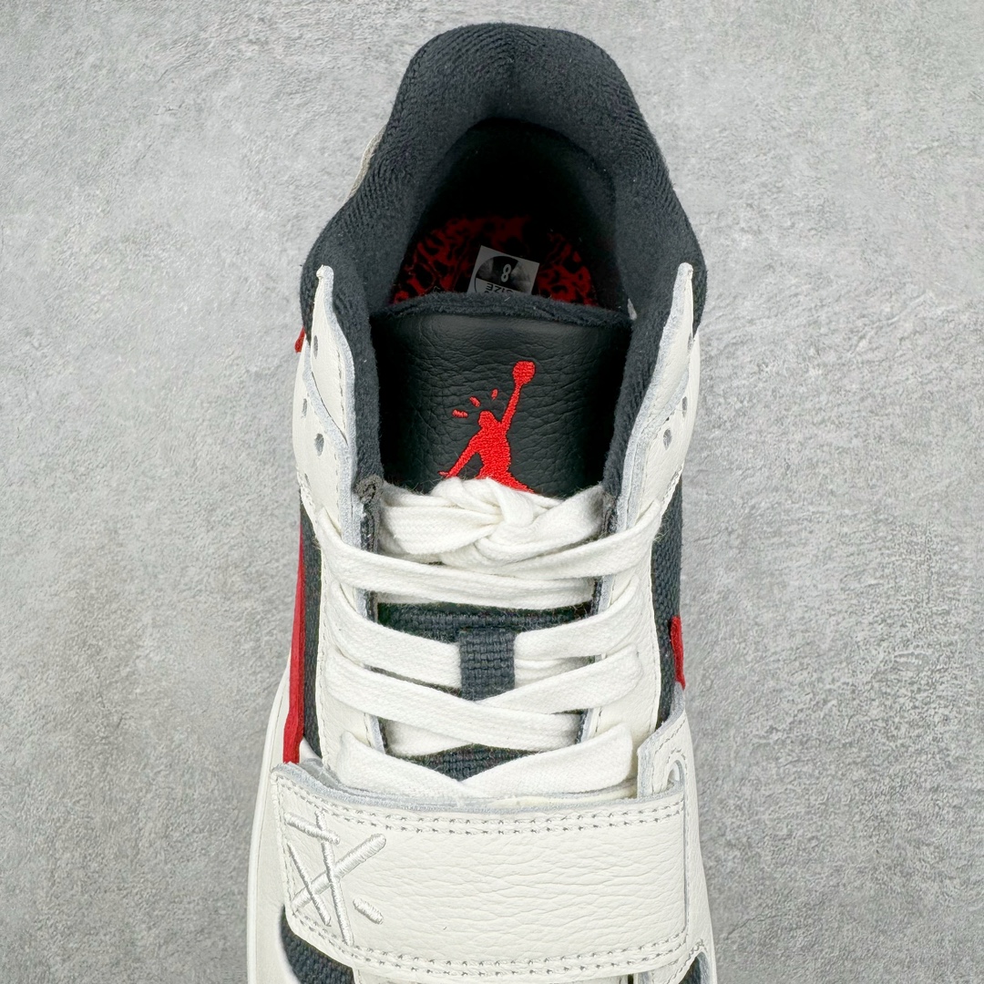 图片[5]-＃KZ纯原 Travis Scott x Jordan AJ Cut The Check TS倒钩联名魔术贴篮球鞋 白黑红 FZ8117-101 注意默认配原盒盒子配套布袋不用加钱 退货丢失扣30元 原厂全套原楦原纸板冲刀磨具开发 原厂皮料加持 原厂港宝加持定型后跟R度完美 同源原厂电绣 鬼脸飞翼针数密度立体效果一致 百分百一致原鞋 原厂拉帮工艺 针距密度一致 后跟弧度收口自然不对折 极致一眼正品既视感 进口玻璃冲刀皮料裁剪零毛边 全鞋电脑针车工艺 品控清洁度最高QC检验标准 免检产品 原厂订购鞋盒、布袋、鞋标、防尘纸、鞋撑、鞋带 追求极致的原厂味道 配色方面采用白色为基础 搭配棕色框架呈现 完美还原了初代倒钩的配色设计 细节方面 标志性的反钩Swoosh采用米色点缀 鞋面还带有特殊的魔术贴细节 此外在鞋舌、后跟部分均带有Cactus Jack厂牌Logo 彰显鞋款特殊身份 尺码：36 36.5 37.5 38 38.5 39 40 40.5 41 42 42.5 43 44 44.5 45 46 47.5-选品中心