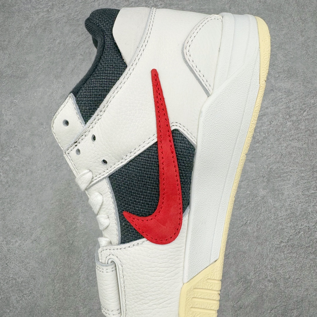 图片[7]-＃KZ纯原 Travis Scott x Jordan AJ Cut The Check TS倒钩联名魔术贴篮球鞋 白黑红 FZ8117-101 注意默认配原盒盒子配套布袋不用加钱 退货丢失扣30元 原厂全套原楦原纸板冲刀磨具开发 原厂皮料加持 原厂港宝加持定型后跟R度完美 同源原厂电绣 鬼脸飞翼针数密度立体效果一致 百分百一致原鞋 原厂拉帮工艺 针距密度一致 后跟弧度收口自然不对折 极致一眼正品既视感 进口玻璃冲刀皮料裁剪零毛边 全鞋电脑针车工艺 品控清洁度最高QC检验标准 免检产品 原厂订购鞋盒、布袋、鞋标、防尘纸、鞋撑、鞋带 追求极致的原厂味道 配色方面采用白色为基础 搭配棕色框架呈现 完美还原了初代倒钩的配色设计 细节方面 标志性的反钩Swoosh采用米色点缀 鞋面还带有特殊的魔术贴细节 此外在鞋舌、后跟部分均带有Cactus Jack厂牌Logo 彰显鞋款特殊身份 尺码：36 36.5 37.5 38 38.5 39 40 40.5 41 42 42.5 43 44 44.5 45 46 47.5-选品中心