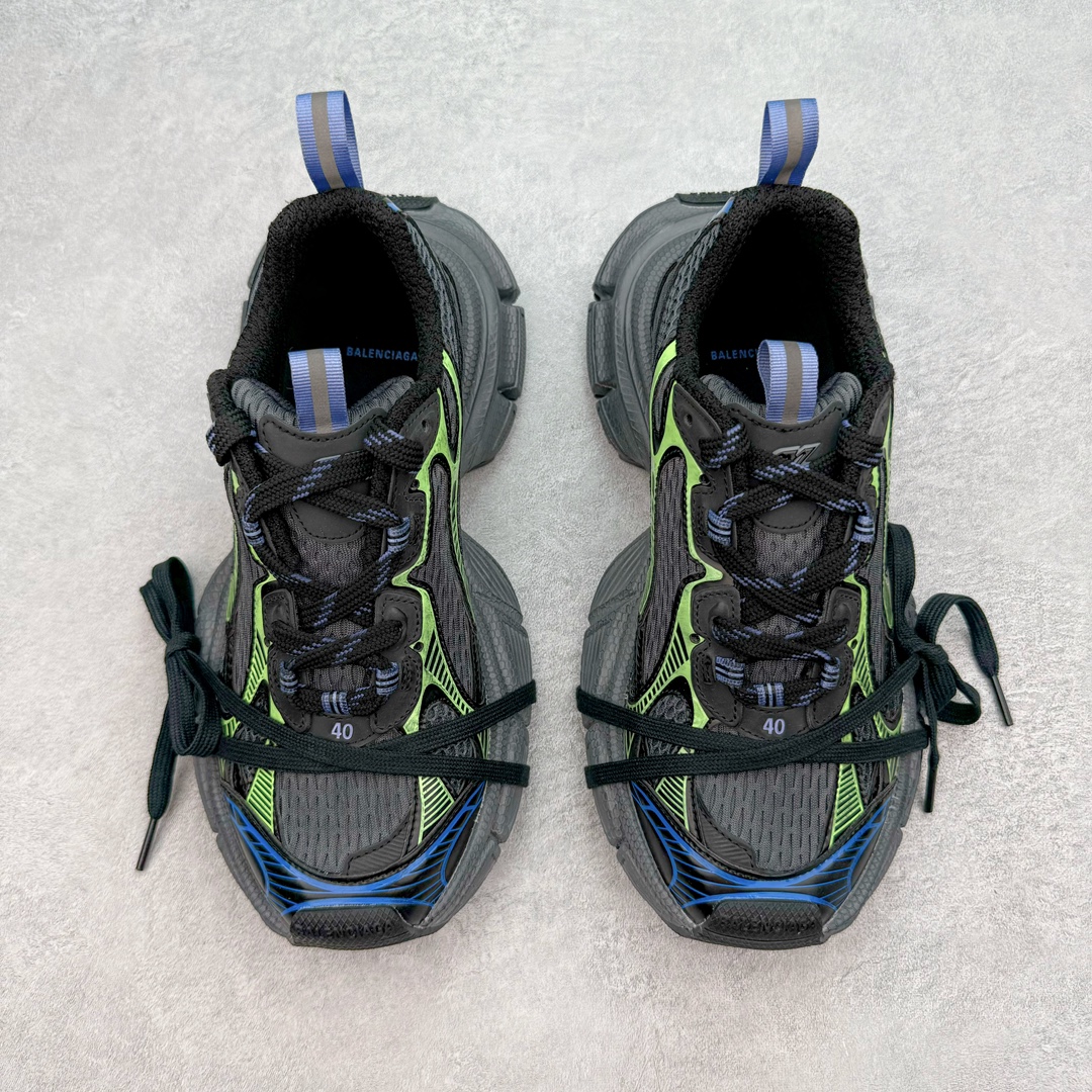 图片[2]-＃VG零售版 BALENCIAGA 3XL Sneakers 巴黎世家十代网布系带低帮走秀复古老爹鞋 全套原纸板楦头开发 最原汁原味的灵魂版型 全鞋荧光划线卡点 胶水把控整洁度追求极致完美 每一双都是工艺品 多重QC质检 超越公司货的品控标准 实实在在的免检产品 原盒原配 正确字体电绣 粗细、位置、大小正确 侧边TPU 透气孔匹配意产原版 正确分离大底 TPU软底 原版一致大底LOGO 立体感十足 原厂皮料水洗做旧 采购原厂网纱 不含皮革 网布材料和聚氨酯 磨损效果 鞋头边缘和后帮 Balenciaga 徽标 鞋面和后跟凸印尺码 鞋舌 3XL 橡胶品牌标识和反光细节 鞋帮拉袢和鞋舌拉祥 配反光细节 备用鞋带在鞋履前侧 可在穿着前取下 便于不同造型搭配 正常尺码 尺码：35 36 37 38 39 40 41 42 43 44 45 46-选品中心