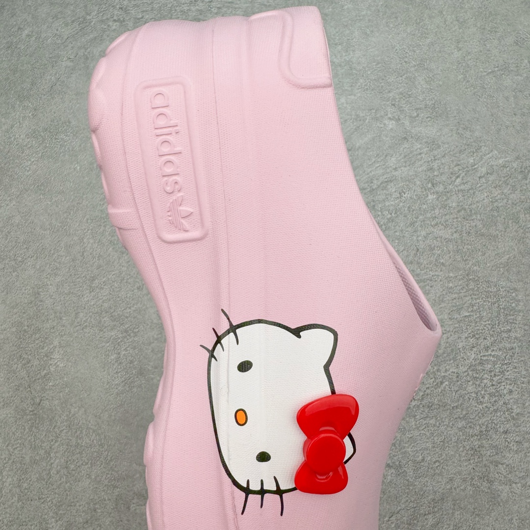 图片[6]-＃H11 AD Originals AdiFOM Stan Smith Mule 防滑耐磨轻便运动凉鞋穆勒厨师鞋 Hallo kitty 粉色 IG4446 重金购入原鞋及原档案磨具生产指令开发 鞋头部位凹凸有致 横向大面积波浪纹理 后跟Logo 凹凸明显 轮廓分明 描漆定位精准 公整无偏差不溢出 LOGO内侧钢印清晰工整 原厂磨具全鞋无多余毛边 同源公司EVA粒子环保塑料 原厂指令配方 无任何异味 弹性卡色均保持原鞋一致 匠心打造 鞋口弧度大小 鞋面色泽质感同步原鞋 LOGO内侧钢印清晰工整 中底部分带原厂钢印编号 原厂Ortholite欧斯莱鞋垫 区别掉渣海玻璃鞋垫 吸汗防臭的效果无法相提并论 原厂定制原标 同比ZP 符合人体设计 轻松脚感 一穿即走 这款拖鞋旨在致敬经典的Stan Smith 简约鞋面和后跟细节灵感源于原版 并通过厚实的比例和超光滑的触感 带来现代风格的革新 采用含有甘蔗制成的泡沫材料 心系环保 摆脱绑带或鞋带束缚 易于穿脱 保持舒适 采用天然可再生材料 旨在帮助减少塑料污染 偏小一码 尺码：36 37 38 39 40 41 42 43 44-选品中心