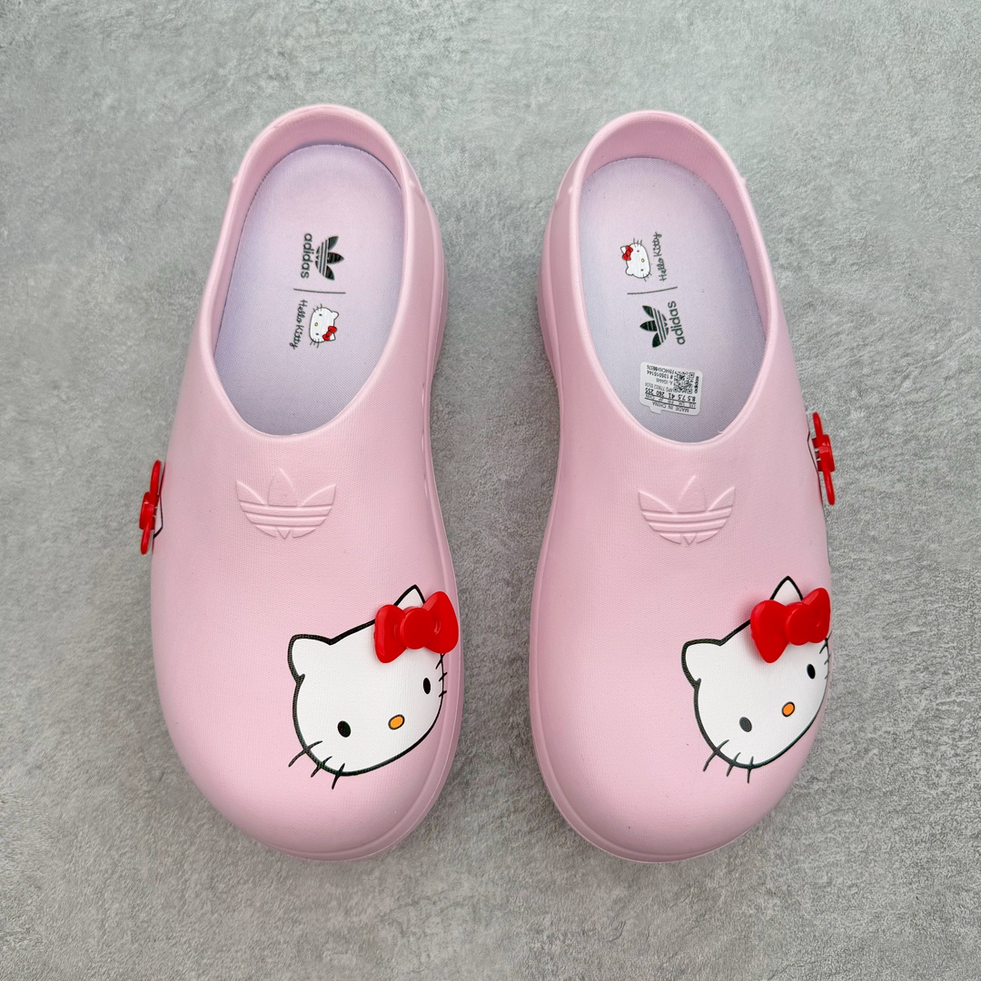 图片[2]-＃H11 AD Originals AdiFOM Stan Smith Mule 防滑耐磨轻便运动凉鞋穆勒厨师鞋 Hallo kitty 粉色 IG4446 重金购入原鞋及原档案磨具生产指令开发 鞋头部位凹凸有致 横向大面积波浪纹理 后跟Logo 凹凸明显 轮廓分明 描漆定位精准 公整无偏差不溢出 LOGO内侧钢印清晰工整 原厂磨具全鞋无多余毛边 同源公司EVA粒子环保塑料 原厂指令配方 无任何异味 弹性卡色均保持原鞋一致 匠心打造 鞋口弧度大小 鞋面色泽质感同步原鞋 LOGO内侧钢印清晰工整 中底部分带原厂钢印编号 原厂Ortholite欧斯莱鞋垫 区别掉渣海玻璃鞋垫 吸汗防臭的效果无法相提并论 原厂定制原标 同比ZP 符合人体设计 轻松脚感 一穿即走 这款拖鞋旨在致敬经典的Stan Smith 简约鞋面和后跟细节灵感源于原版 并通过厚实的比例和超光滑的触感 带来现代风格的革新 采用含有甘蔗制成的泡沫材料 心系环保 摆脱绑带或鞋带束缚 易于穿脱 保持舒适 采用天然可再生材料 旨在帮助减少塑料污染 偏小一码 尺码：36 37 38 39 40 41 42 43 44-选品中心