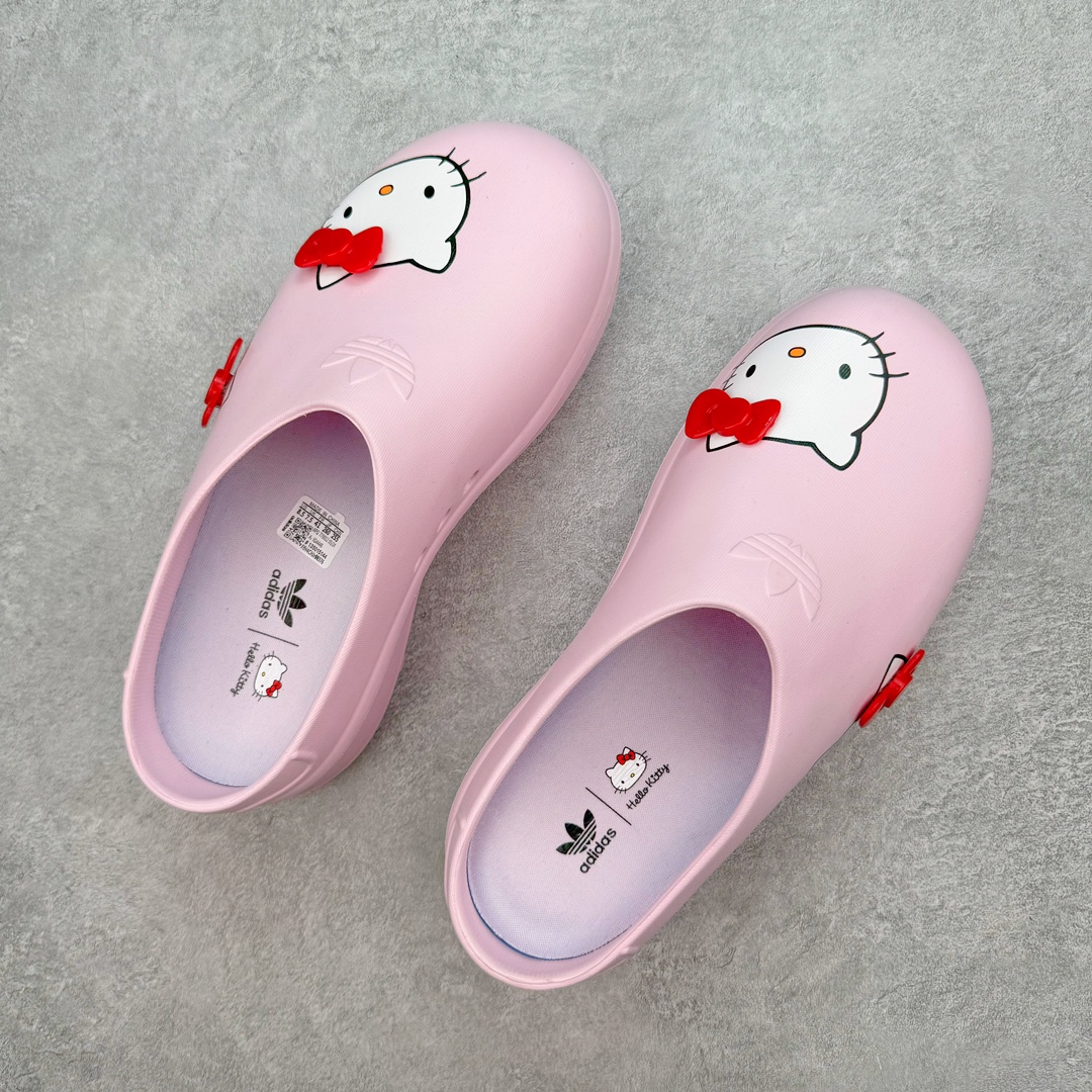 图片[3]-＃H11 AD Originals AdiFOM Stan Smith Mule 防滑耐磨轻便运动凉鞋穆勒厨师鞋 Hallo kitty 粉色 IG4446 重金购入原鞋及原档案磨具生产指令开发 鞋头部位凹凸有致 横向大面积波浪纹理 后跟Logo 凹凸明显 轮廓分明 描漆定位精准 公整无偏差不溢出 LOGO内侧钢印清晰工整 原厂磨具全鞋无多余毛边 同源公司EVA粒子环保塑料 原厂指令配方 无任何异味 弹性卡色均保持原鞋一致 匠心打造 鞋口弧度大小 鞋面色泽质感同步原鞋 LOGO内侧钢印清晰工整 中底部分带原厂钢印编号 原厂Ortholite欧斯莱鞋垫 区别掉渣海玻璃鞋垫 吸汗防臭的效果无法相提并论 原厂定制原标 同比ZP 符合人体设计 轻松脚感 一穿即走 这款拖鞋旨在致敬经典的Stan Smith 简约鞋面和后跟细节灵感源于原版 并通过厚实的比例和超光滑的触感 带来现代风格的革新 采用含有甘蔗制成的泡沫材料 心系环保 摆脱绑带或鞋带束缚 易于穿脱 保持舒适 采用天然可再生材料 旨在帮助减少塑料污染 偏小一码 尺码：36 37 38 39 40 41 42 43 44-选品中心