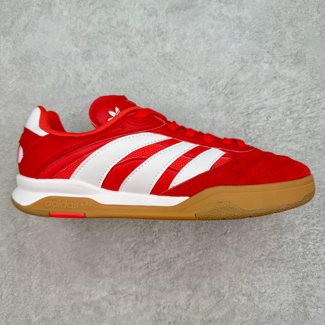 AD Predator Mundial 猎鹰世界杯系列德训足球风百搭低帮休闲运动鞋继充满怀旧气息的 Predator 24 获得巨大成功之后，adidas Originals 为我们带来了Predator Mundial——一款纯粹的生活方式单品，承载了 Copa Mundial 的历史和传统，结合了 Predator 的性能美学，并重新包装为街道。它最初有两种配色：经典的“Core Black/Cloud White/Crystal White”外观，其中还加入了红色来完成传统的 Predator 外观，以及,它淡化了颜色链接到 Predator，以获得更加生活方式主导的外观。 尺码：36 36⅔ 37⅓ 38 38⅔ 39⅓ 40 40⅔ 41⅓ 42 42⅔ 43⅓ 44 45-选品中心