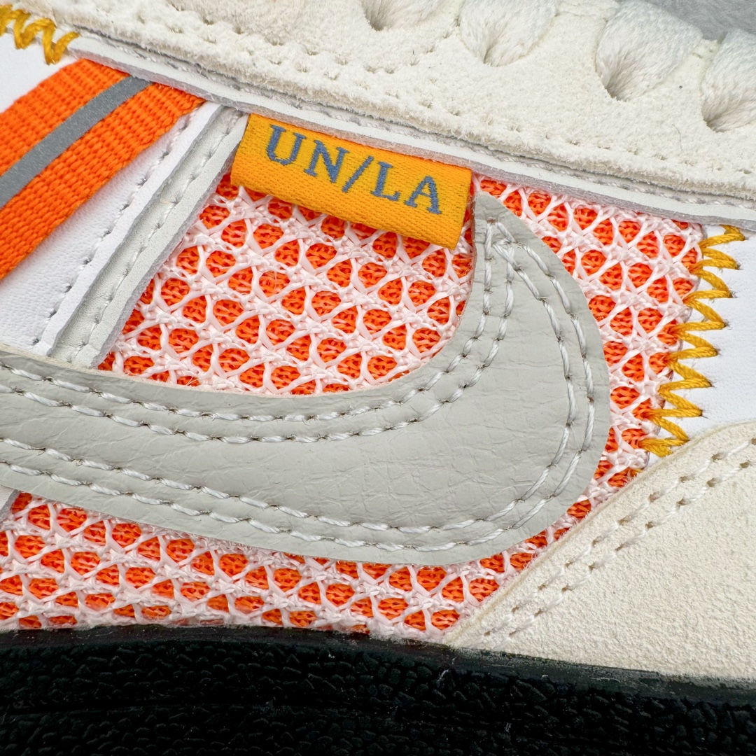 图片[20]-＃HK纯原 Union x NK Field General 82 SP 低帮复古联名篮球鞋 UN联名白橙 FQ9003-100 鞋身整体采用编织网眼为底 框架部分的麂皮材质营造出丰富的层次感 配色方面以深棕色为底色 搭配奶油色框架设计 Swoosh部分则以白色点缀 复古氛围拉满 Union标志性的UN/LA标签以及车线细节均得以保留 鞋舌部分也采用解构设计 并带有UNION字样 鞋身侧后方均带有粉色3M反光条设计 Swoosh采用镂空样式呈现 并带有稳定支持装置 鞋底则采用自带氧化效果的米白色Waffle外底呈现 进一步呼应复古氛围 侧面分别带有Union以及NK字样 尺码：36 36.5 37.5 38 38.5 39 40 40.5 41 42 42.5 43 44 45-选品中心