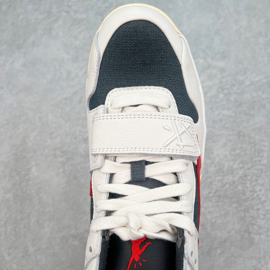 图片[4]-＃Y3纯原 Travis Scott x Jordan AJ Cut The Check TS倒钩联名魔术贴篮球鞋 白黑红 FZ8117-101 注意默认配原盒盒子配套布袋不用加钱 退货丢失扣30元 原厂全套原楦原纸板冲刀磨具开发 原厂皮料加持 原厂港宝加持定型后跟R度完美 同源原厂电绣 鬼脸飞翼针数密度立体效果一致 百分百一致原鞋 原厂拉帮工艺 针距密度一致 后跟弧度收口自然不对折 极致一眼正品既视感 进口玻璃冲刀皮料裁剪零毛边 全鞋电脑针车工艺 品控清洁度最高QC检验标准 免检产品 原厂订购鞋盒、布袋、鞋标、防尘纸、鞋撑、鞋带 追求极致的原厂味道 配色方面采用白色为基础 搭配棕色框架呈现 完美还原了初代倒钩的配色设计 细节方面 标志性的反钩Swoosh采用米色点缀 鞋面还带有特殊的魔术贴细节 此外在鞋舌、后跟部分均带有Cactus Jack厂牌Logo 彰显鞋款特殊身份 尺码：36 36.5 37.5 38 38.5 39 40 40.5 41 42 42.5 43 44 44.5 45 46 47.5 48.5-选品中心