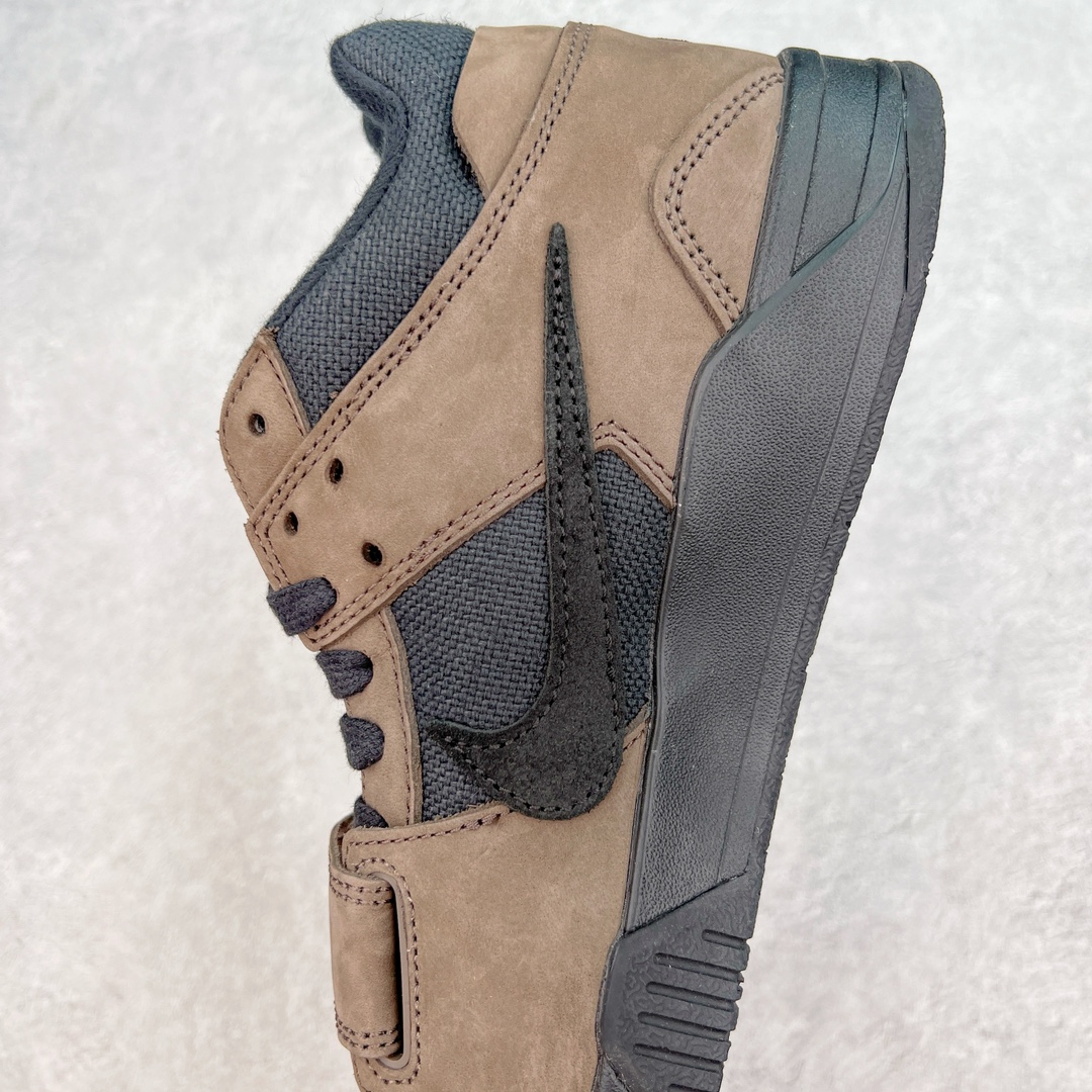 图片[7]-＃Y3纯原 Travis Scott x Jordan AJ Cut The Check TS倒钩联名魔术贴篮球鞋 黑棕 FZ8117-204 注意默认配原盒盒子配套布袋不用加钱 退货丢失扣30元 原厂全套原楦原纸板冲刀磨具开发 原厂皮料加持 原厂港宝加持定型后跟R度完美 同源原厂电绣 鬼脸飞翼针数密度立体效果一致 百分百一致原鞋 原厂拉帮工艺 针距密度一致 后跟弧度收口自然不对折 极致一眼正品既视感 进口玻璃冲刀皮料裁剪零毛边 全鞋电脑针车工艺 品控清洁度最高QC检验标准 免检产品 原厂订购鞋盒、布袋、鞋标、防尘纸、鞋撑、鞋带 追求极致的原厂味道 配色方面采用白色为基础 搭配棕色框架呈现 完美还原了初代倒钩的配色设计 细节方面 标志性的反钩Swoosh采用米色点缀 鞋面还带有特殊的魔术贴细节 此外在鞋舌、后跟部分均带有Cactus Jack厂牌Logo 彰显鞋款特殊身份 尺码：36 36.5 37.5 38 38.5 39 40 40.5 41 42 42.5 43 44 44.5 45 46 47.5 48.5-选品中心