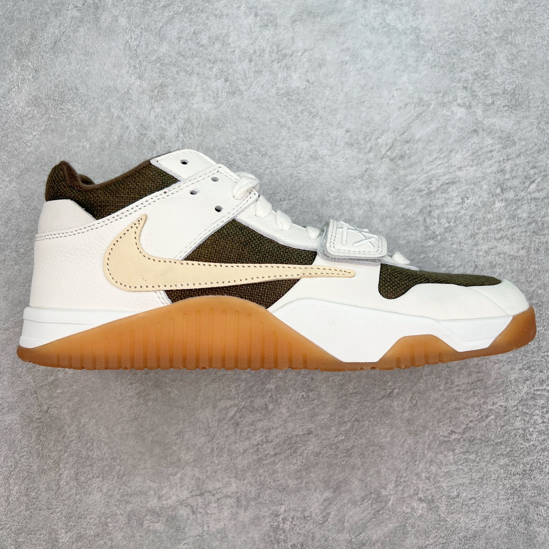 ＃Y3纯原 Travis Scott x Jordan AJ Cut The Check TS倒钩联名魔术贴篮球鞋 军绿白 FZ8117-100 注意默认配原盒盒子配套布袋不用加钱 退货丢失扣30元 原厂全套原楦原纸板冲刀磨具开发 原厂皮料加持 原厂港宝加持定型后跟R度完美 同源原厂电绣 鬼脸飞翼针数密度立体效果一致 百分百一致原鞋 原厂拉帮工艺 针距密度一致 后跟弧度收口自然不对折 极致一眼正品既视感 进口玻璃冲刀皮料裁剪零毛边 全鞋电脑针车工艺 品控清洁度最高QC检验标准 免检产品 原厂订购鞋盒、布袋、鞋标、防尘纸、鞋撑、鞋带 追求极致的原厂味道 配色方面采用白色为基础 搭配棕色框架呈现 完美还原了初代倒钩的配色设计 细节方面 标志性的反钩Swoosh采用米色点缀 鞋面还带有特殊的魔术贴细节 此外在鞋舌、后跟部分均带有Cactus Jack厂牌Logo 彰显鞋款特殊身份 尺码：36 36.5 37.5 38 38.5 39 40 40.5 41 42 42.5 43 44 44.5 45 46 47.5 48.5-选品中心