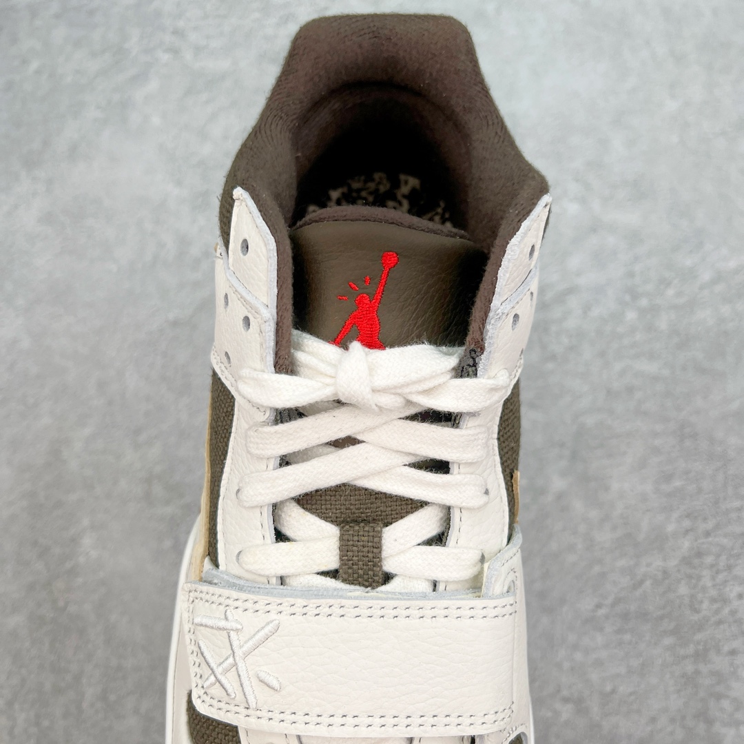 图片[5]-＃Y3纯原 Travis Scott x Jordan AJ Cut The Check TS倒钩联名魔术贴篮球鞋 军绿白 FZ8117-100 注意默认配原盒盒子配套布袋不用加钱 退货丢失扣30元 原厂全套原楦原纸板冲刀磨具开发 原厂皮料加持 原厂港宝加持定型后跟R度完美 同源原厂电绣 鬼脸飞翼针数密度立体效果一致 百分百一致原鞋 原厂拉帮工艺 针距密度一致 后跟弧度收口自然不对折 极致一眼正品既视感 进口玻璃冲刀皮料裁剪零毛边 全鞋电脑针车工艺 品控清洁度最高QC检验标准 免检产品 原厂订购鞋盒、布袋、鞋标、防尘纸、鞋撑、鞋带 追求极致的原厂味道 配色方面采用白色为基础 搭配棕色框架呈现 完美还原了初代倒钩的配色设计 细节方面 标志性的反钩Swoosh采用米色点缀 鞋面还带有特殊的魔术贴细节 此外在鞋舌、后跟部分均带有Cactus Jack厂牌Logo 彰显鞋款特殊身份 尺码：36 36.5 37.5 38 38.5 39 40 40.5 41 42 42.5 43 44 44.5 45 46 47.5 48.5-选品中心