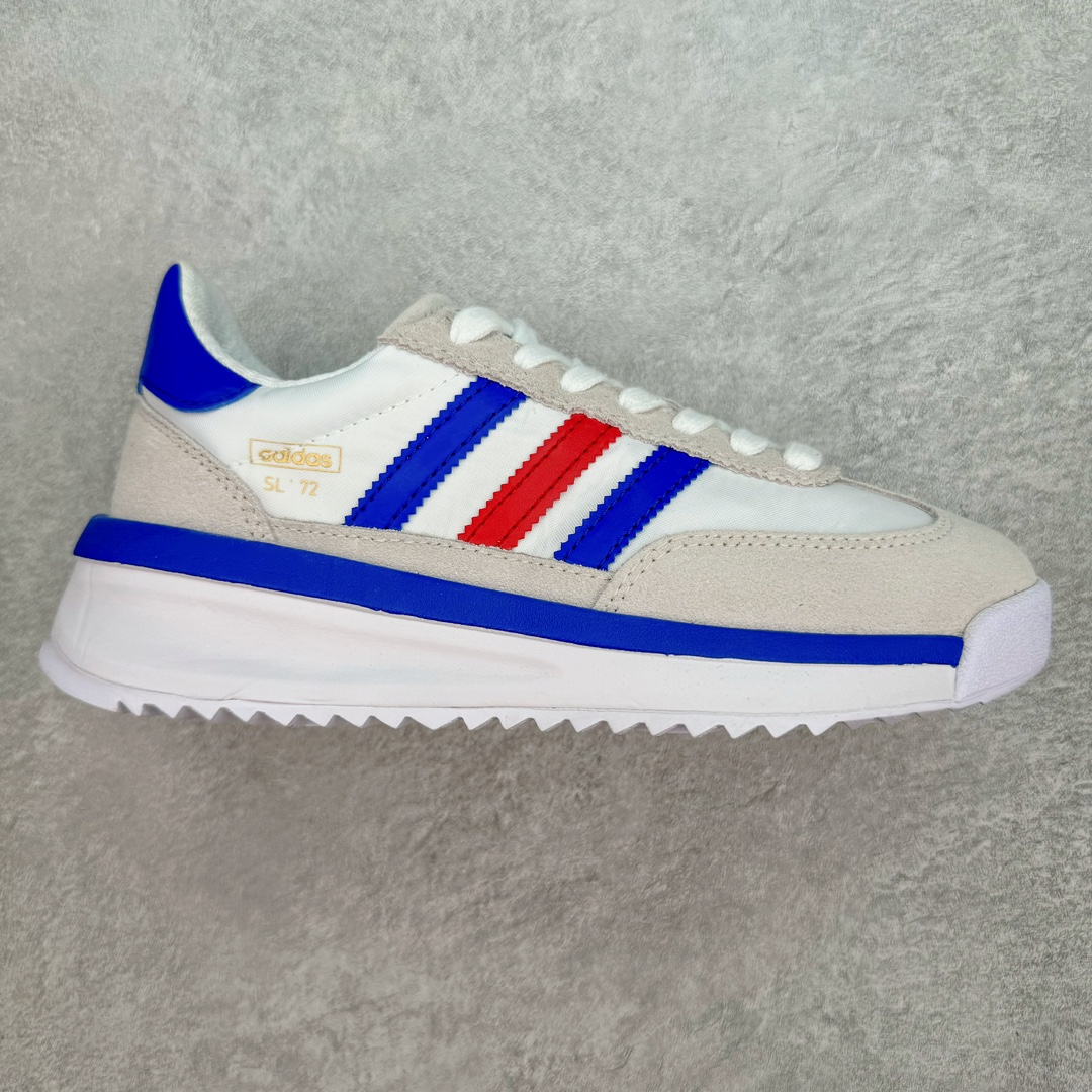 AD SL72 RS系列德训足球风百搭低帮休闲运动板鞋 VF4430 阿迪达斯Originals推出复古「T头鞋」造型的SL72鞋款复刻，有男女两款可选。男生款为SL72RS，鞋型挺立饱满，鞋底增加高度，采用麂皮与布面制作，符合复古氛围；女生款为SL72OGW，致敬经典款式，鞋身纤细，还原70年代设计，以绿色呈现，点缀金色细节。多款配色可选。「T 头鞋」这两年有多火大家见到了吧？明星、穿搭博主几乎人手一双，凭借复古味的外观，以及亲民的价格，同样成为了不少球鞋玩家日常上脚首选。近日 adidas Originals 将有「T 头鞋」造型的诞生于 1972 年的 SL72 鞋款复刻带回，各位买鞋又有新选择了。1972 年 SL72 问世后，引领了后来阿迪达斯的跑鞋发展方向，其中「SL」代表了 Super Light，彰显了产品轻便的特性。1972 年 SL72 问世后，引领了后来阿迪达斯的跑鞋发展方向，其中「SL」代表了 Super Light，彰显了产品轻便的特性。这次 adidas Originals 延续其轻质经典的基因，带来男女两款 SL72。男生款带来 SL72 RS 鞋型，RS 意为 Reshaped（重塑），鞋款在保留了经典的外观基础上，在尼龙材质里增加了填充物，使鞋型更加挺立和饱满，鞋头则更加圆润，鞋底的 EVA 材质则增加了鞋款的高度。女生款则带来 SL72 OG W 鞋型，OG 顾名思义则是致敬经典款式，相较于 RS（Reshaped）鞋款，鞋身更加纤细，其整体鞋身轮廓、线条、细节、材质上尊崇 70 年代 SL72 的设计，还原经典味道。尺码：36 36⅔ 37⅓ 38 38⅔ 39⅓ 40 40⅔ 41⅓ 42 42⅔ 43⅓ 44 44⅔ 45-选品中心