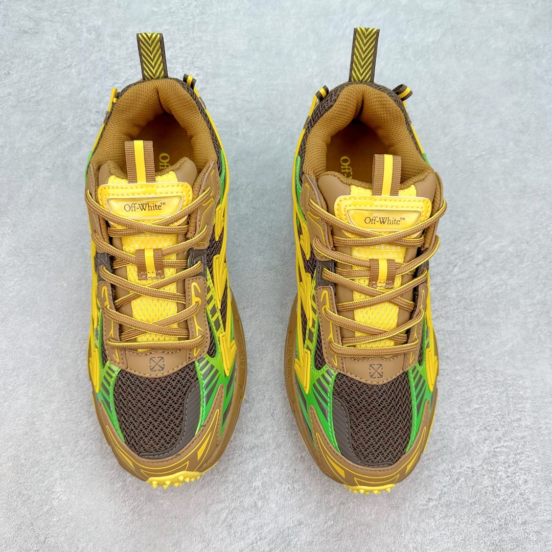 图片[2]-＃KX Off-White 2024年OW最新款跑鞋 #百分百原盒正确版 原楦原纸板数据开发 4层分离大底#鞋面采用3d立体打印和多种材料拼接而成#防滑耐磨透气性轻便跑鞋 作为曾经爆火 并且定位奢潮领域的标志性品牌 Off-White 仍需要不断更新符合当下潮流时尚的复古运动鞋款，以期收获基本盘消费者的关注 此次更新的 Off-White 新款运动鞋将经典复古老爹鞋细节设计更加夸张化 并将标志性箭头设计置于显著位置 除此之外 整个系列的色彩搭配也可谓纷繁多样 总有一款适合你 Off-White最新运动鞋款估计将在未来几个月登陆品牌专柜 喜欢的朋友切莫错过 尺码：36 37 38 39 40 41 42 43 44 45 46 47-选品中心