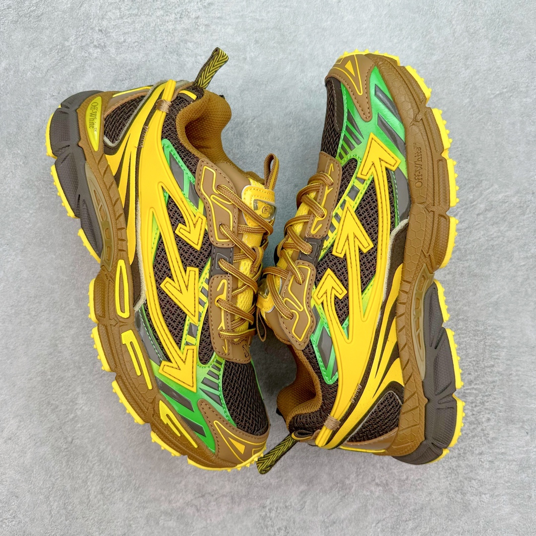 图片[3]-＃KX Off-White 2024年OW最新款跑鞋 #百分百原盒正确版 原楦原纸板数据开发 4层分离大底#鞋面采用3d立体打印和多种材料拼接而成#防滑耐磨透气性轻便跑鞋 作为曾经爆火 并且定位奢潮领域的标志性品牌 Off-White 仍需要不断更新符合当下潮流时尚的复古运动鞋款，以期收获基本盘消费者的关注 此次更新的 Off-White 新款运动鞋将经典复古老爹鞋细节设计更加夸张化 并将标志性箭头设计置于显著位置 除此之外 整个系列的色彩搭配也可谓纷繁多样 总有一款适合你 Off-White最新运动鞋款估计将在未来几个月登陆品牌专柜 喜欢的朋友切莫错过 尺码：36 37 38 39 40 41 42 43 44 45 46 47-选品中心