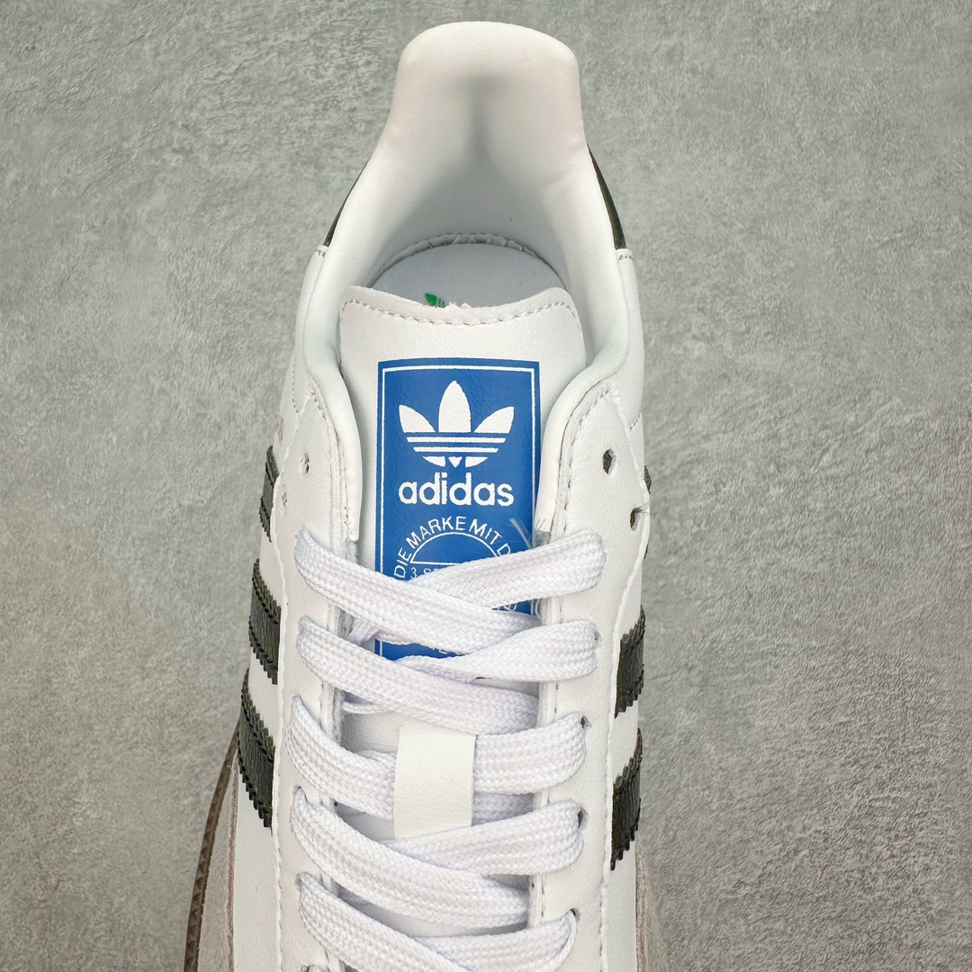 图片[5]-＃福利特价 AD Original Samba OG 复古经典轻便板鞋 ID0493 这款桑巴鞋展示了高质量的工艺 带有装饰的超锁缝制和无缝的手感 柔软、柔软的皮革造型和标志性的3条纹完成了精致的外观 正规合身鞋带 鞋面上有绒面鞋垫 橡胶鞋底 享受正畸套筒软感 自50年代首次亮相以来就一直在赢得粉丝的青睐 尺码：36 36.5 37 38 38.5 39 40 40.5 41 42 42.5 43 44 44.5 45-选品中心